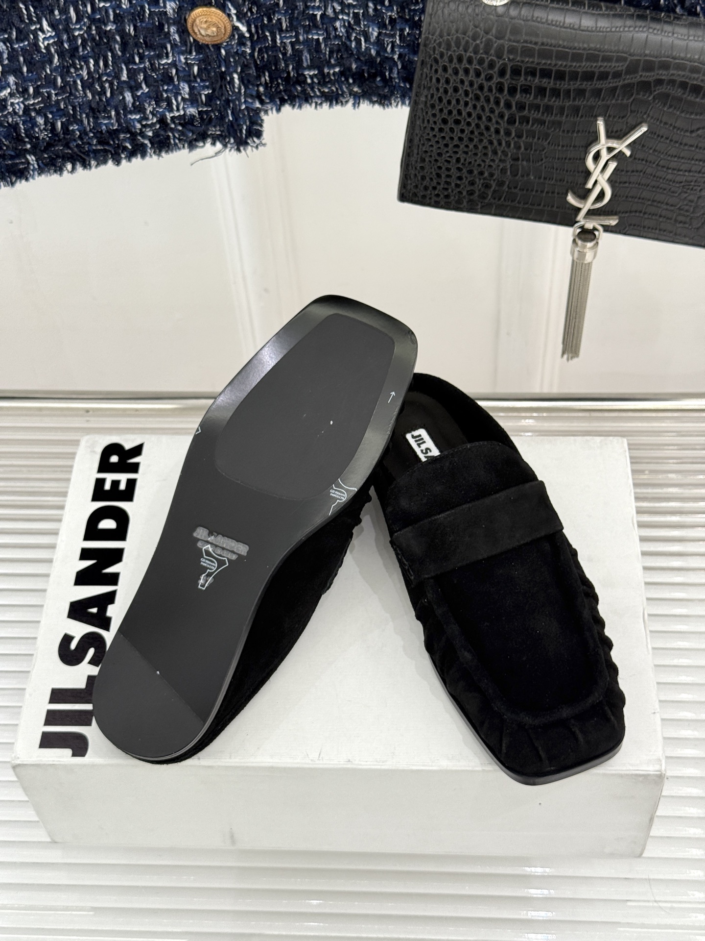 Jil Sander/吉尔桑达 26WF新品老钱风褶皱一脚蹬平底包头半拖老钱风的终极答案褶皱肌理藏着高级