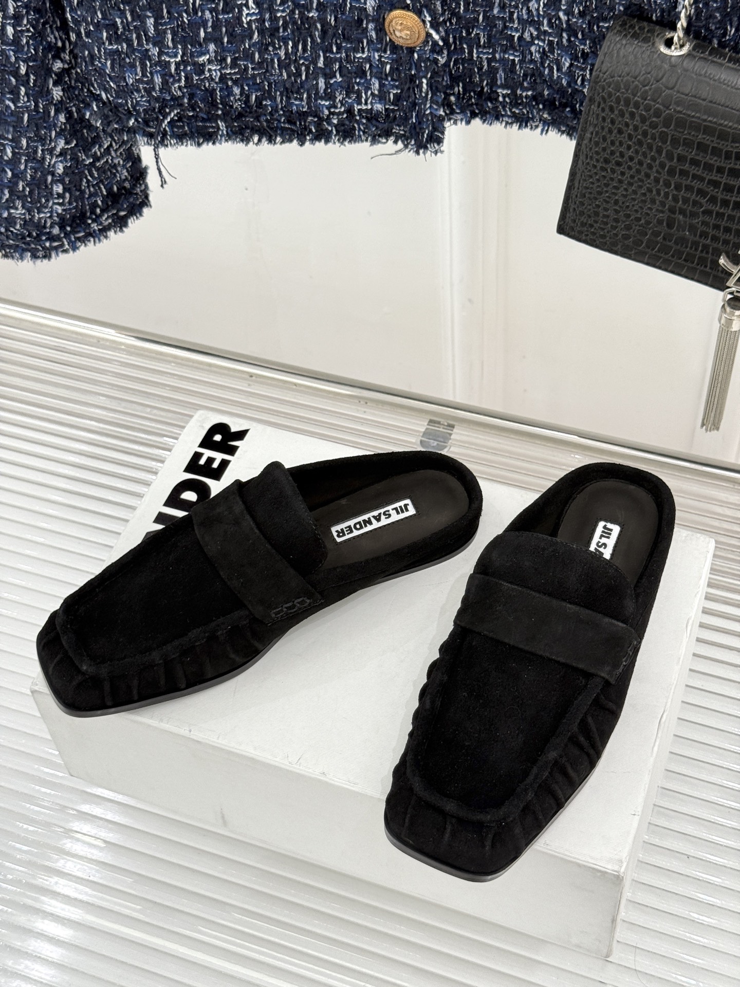 Jil Sander/吉尔桑达 26WF新品老钱风褶皱一脚蹬平底包头半拖老钱风的终极答案褶皱肌理藏着高级