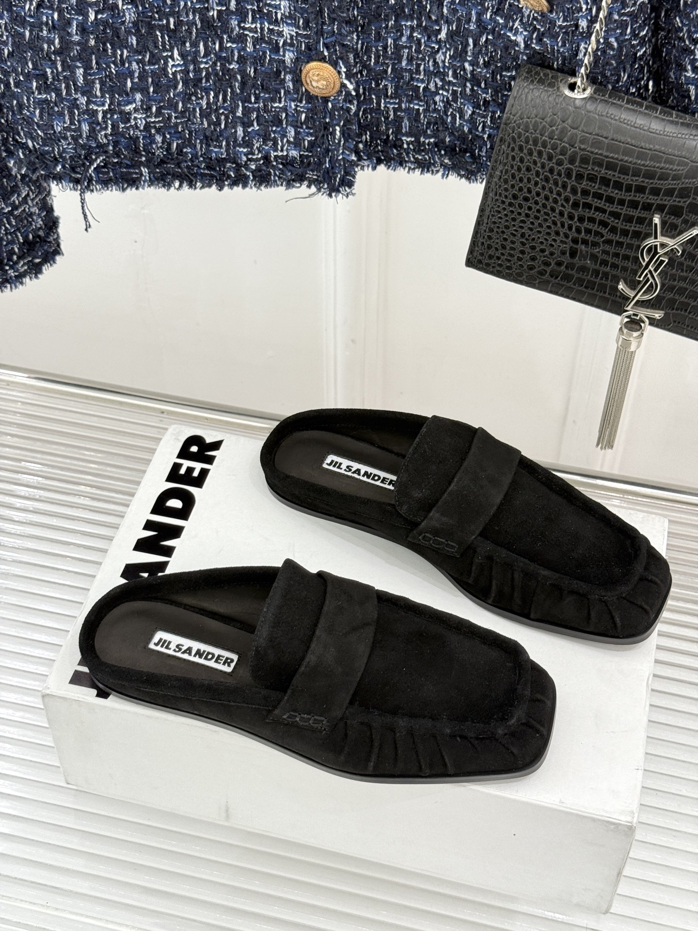 Jil Sander/吉尔桑达 26WF新品老钱风褶皱一脚蹬平底包头半拖老钱风的终极答案褶皱肌理藏着高级
