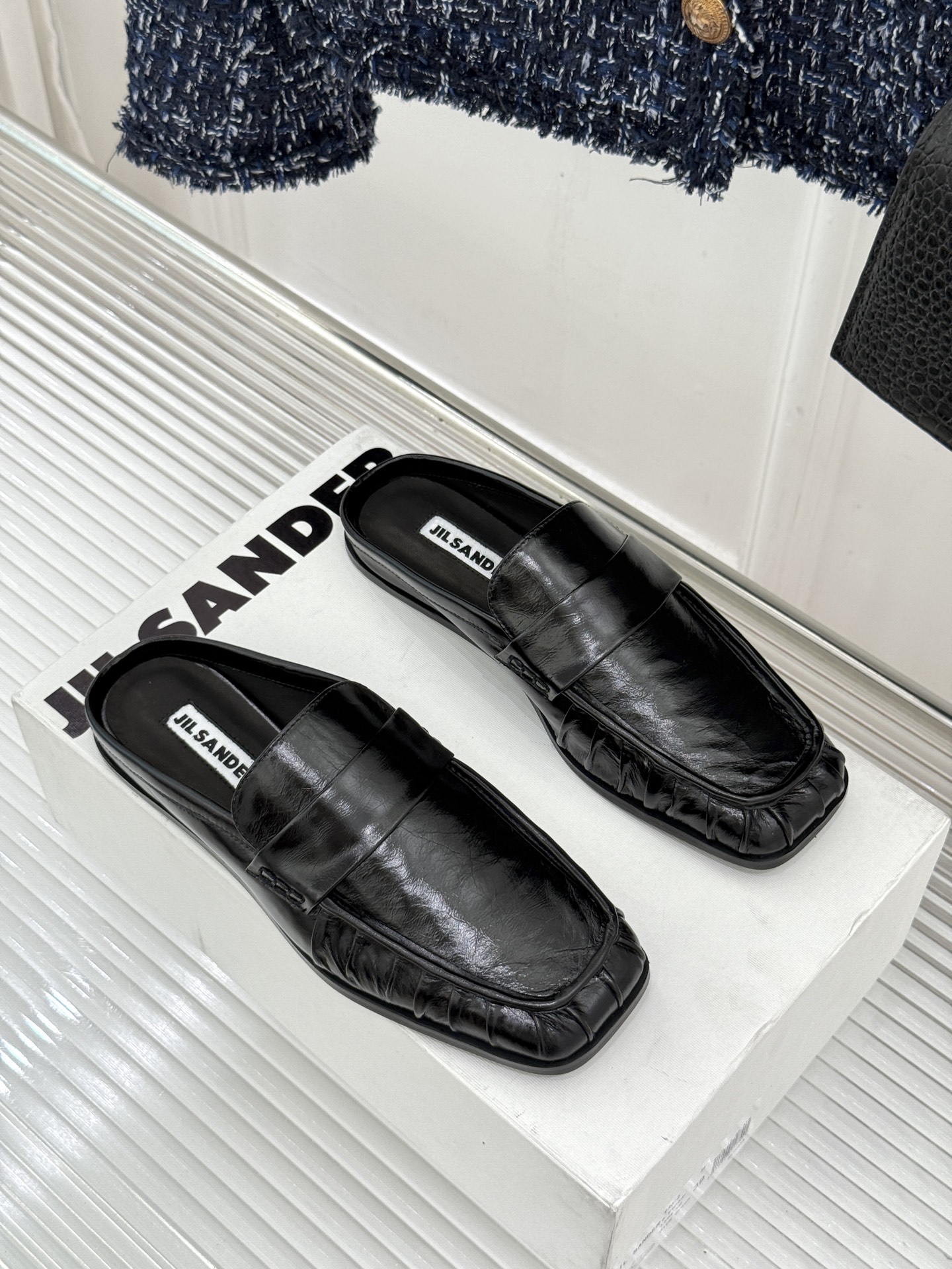 Jil Sander/吉尔桑达 26WF新品老钱风褶皱一脚蹬平底包头半拖老钱风的终极答案褶皱肌理藏着高级