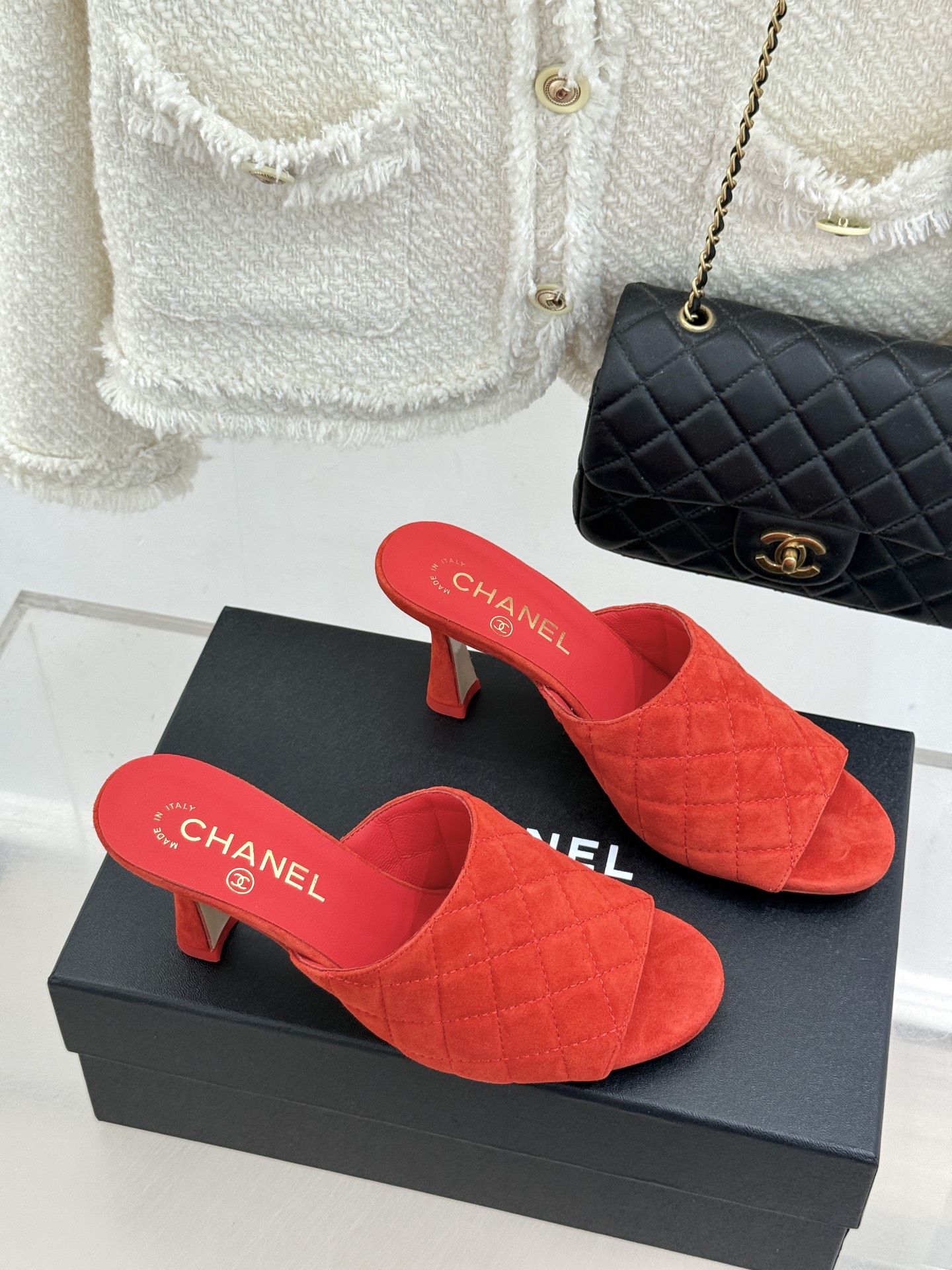 CHANE*|小香26A新品菱格鱼嘴高跟拖鞋26A早秋封神单品金属双C闪得挪不开眼经典菱格纹高级感拉满鞋 CHANE*|小香26A新品菱格鱼嘴高跟拖鞋26A早秋封神单品金属双C闪得挪不开眼经典菱格纹高级感拉满鞋