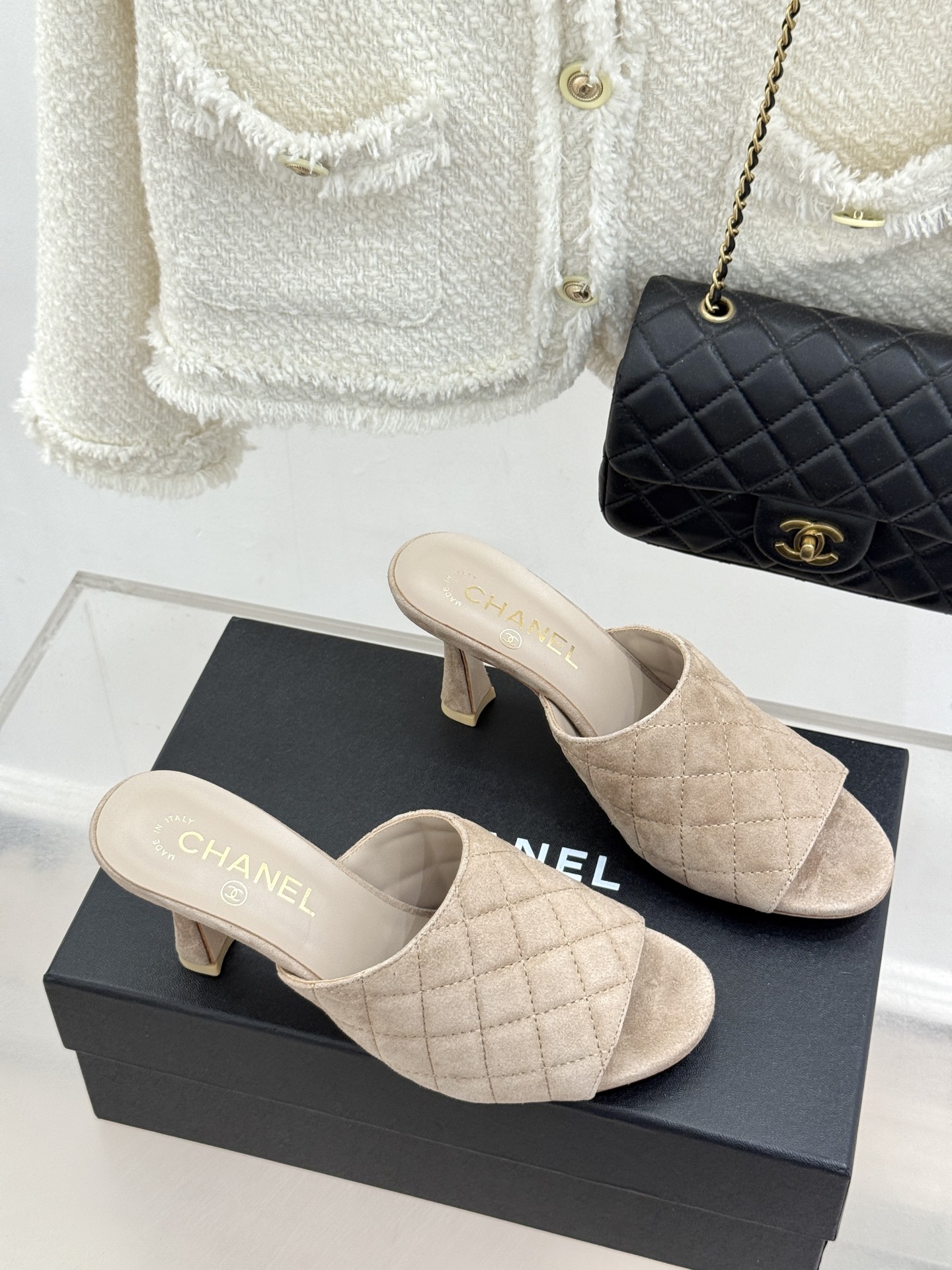 CHANE*|小香26A新品菱格鱼嘴高跟拖鞋26A早秋封神单品金属双C闪得挪不开眼经典菱格纹高级感拉满鞋 CHANE*|小香26A新品菱格鱼嘴高跟拖鞋26A早秋封神单品金属双C闪得挪不开眼经典菱格纹高级感拉满鞋