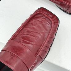Jil Sander/吉尔桑达极 26WF新品老钱风方头复古褶皱一脚蹬乐福鞋老钱风方头褶皱乐福鞋复古褶皱 Jil Sander/吉尔桑达极 26WF新品老钱风方头复古褶皱一脚蹬乐福鞋老钱风方头褶皱乐福鞋复古褶皱