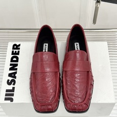 Jil Sander/吉尔桑达极 26WF新品老钱风方头复古褶皱一脚蹬乐福鞋老钱风方头褶皱乐福鞋复古褶皱 Jil Sander/吉尔桑达极 26WF新品老钱风方头复古褶皱一脚蹬乐福鞋老钱风方头褶皱乐福鞋复古褶皱