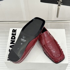 Jil Sander/吉尔桑达极 26WF新品老钱风方头复古褶皱一脚蹬乐福鞋老钱风方头褶皱乐福鞋复古褶皱 Jil Sander/吉尔桑达极 26WF新品老钱风方头复古褶皱一脚蹬乐福鞋老钱风方头褶皱乐福鞋复古褶皱