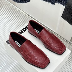 Jil Sander/吉尔桑达极 26WF新品老钱风方头复古褶皱一脚蹬乐福鞋老钱风方头褶皱乐福鞋复古褶皱 Jil Sander/吉尔桑达极 26WF新品老钱风方头复古褶皱一脚蹬乐福鞋老钱风方头褶皱乐福鞋复古褶皱