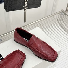 Jil Sander/吉尔桑达极 26WF新品老钱风方头复古褶皱一脚蹬乐福鞋老钱风方头褶皱乐福鞋复古褶皱 Jil Sander/吉尔桑达极 26WF新品老钱风方头复古褶皱一脚蹬乐福鞋老钱风方头褶皱乐福鞋复古褶皱