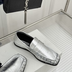 Jil Sander/吉尔桑达极 26WF新品老钱风方头复古褶皱一脚蹬乐福鞋老钱风方头褶皱乐福鞋复古褶皱 Jil Sander/吉尔桑达极 26WF新品老钱风方头复古褶皱一脚蹬乐福鞋老钱风方头褶皱乐福鞋复古褶皱