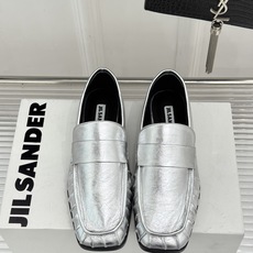 Jil Sander/吉尔桑达极 26WF新品老钱风方头复古褶皱一脚蹬乐福鞋老钱风方头褶皱乐福鞋复古褶皱 Jil Sander/吉尔桑达极 26WF新品老钱风方头复古褶皱一脚蹬乐福鞋老钱风方头褶皱乐福鞋复古褶皱