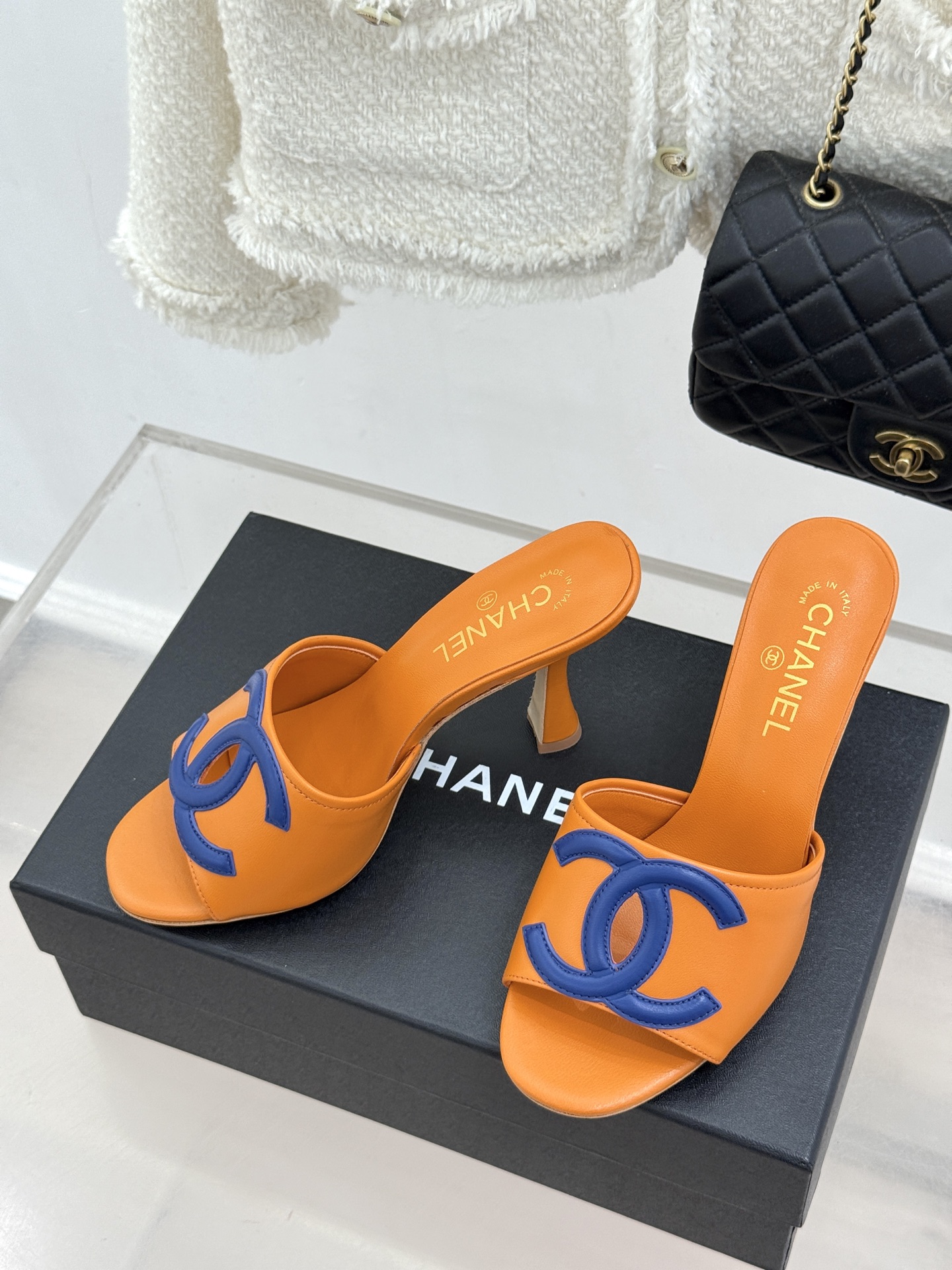CHANE* ｜小香26S新品大双C镂空高跟拖鞋通透肌理自带轻奢气韵经典双C镌刻品牌底蕴镂空剪裁勾勒灵动