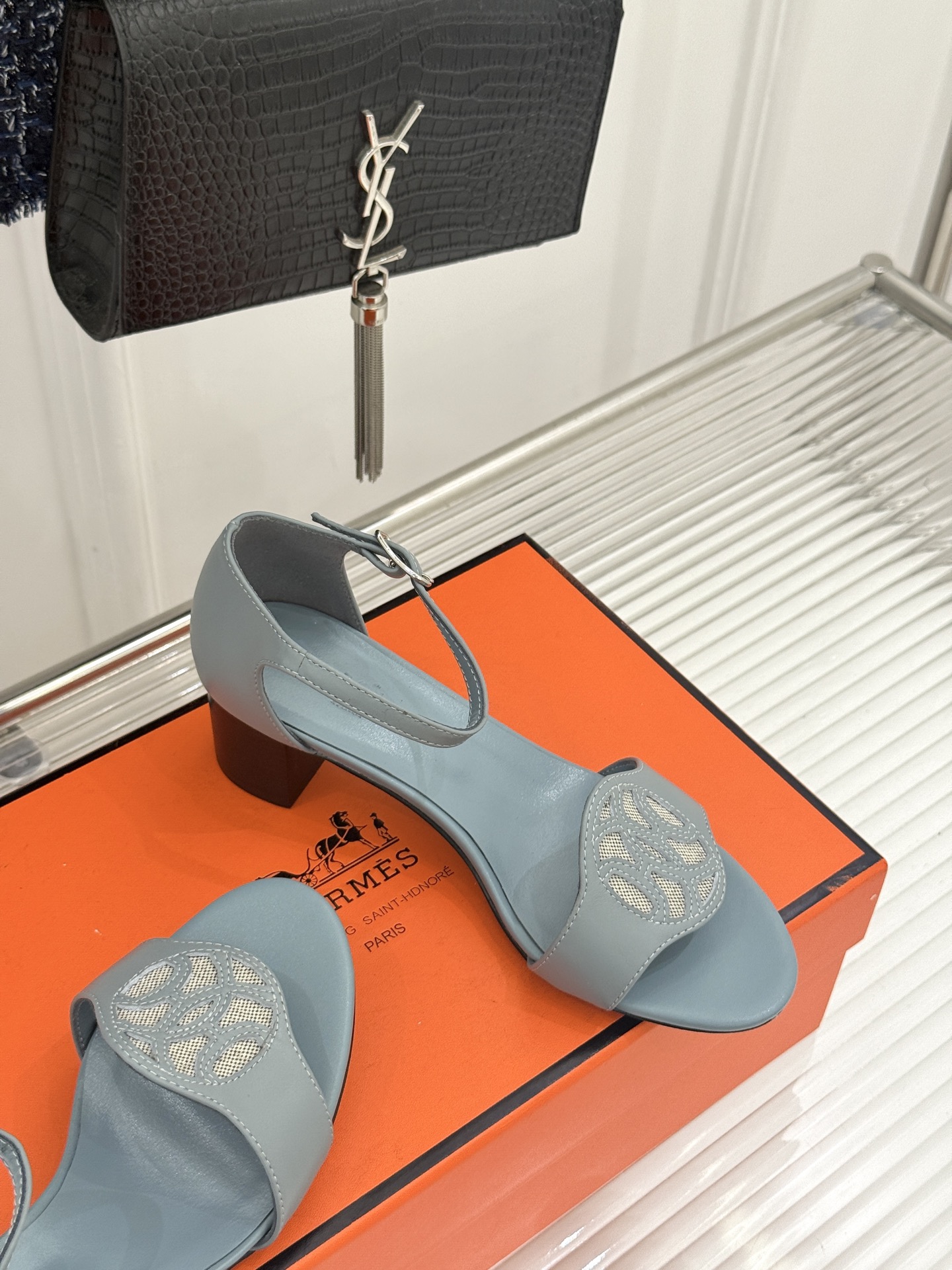 Hermès/爱马仕26WF新品Marquise 50高跟凉鞋H家26WF春夏新作甄选意产小羊皮打造哑光