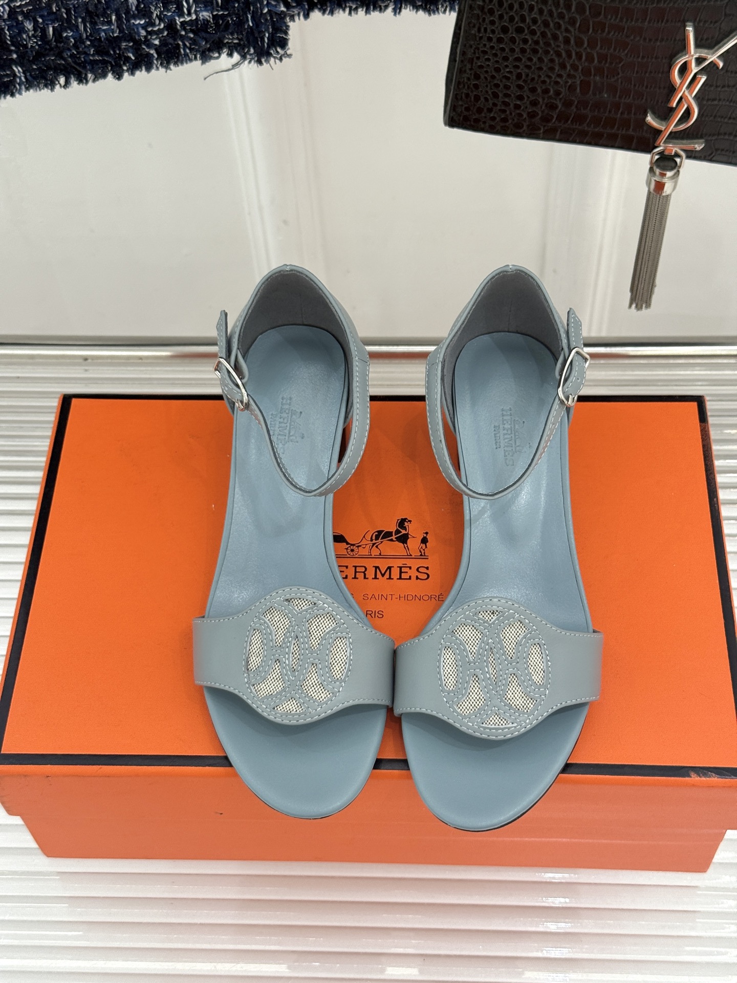 Hermès/爱马仕26WF新品Marquise 50高跟凉鞋H家26WF春夏新作甄选意产小羊皮打造哑光