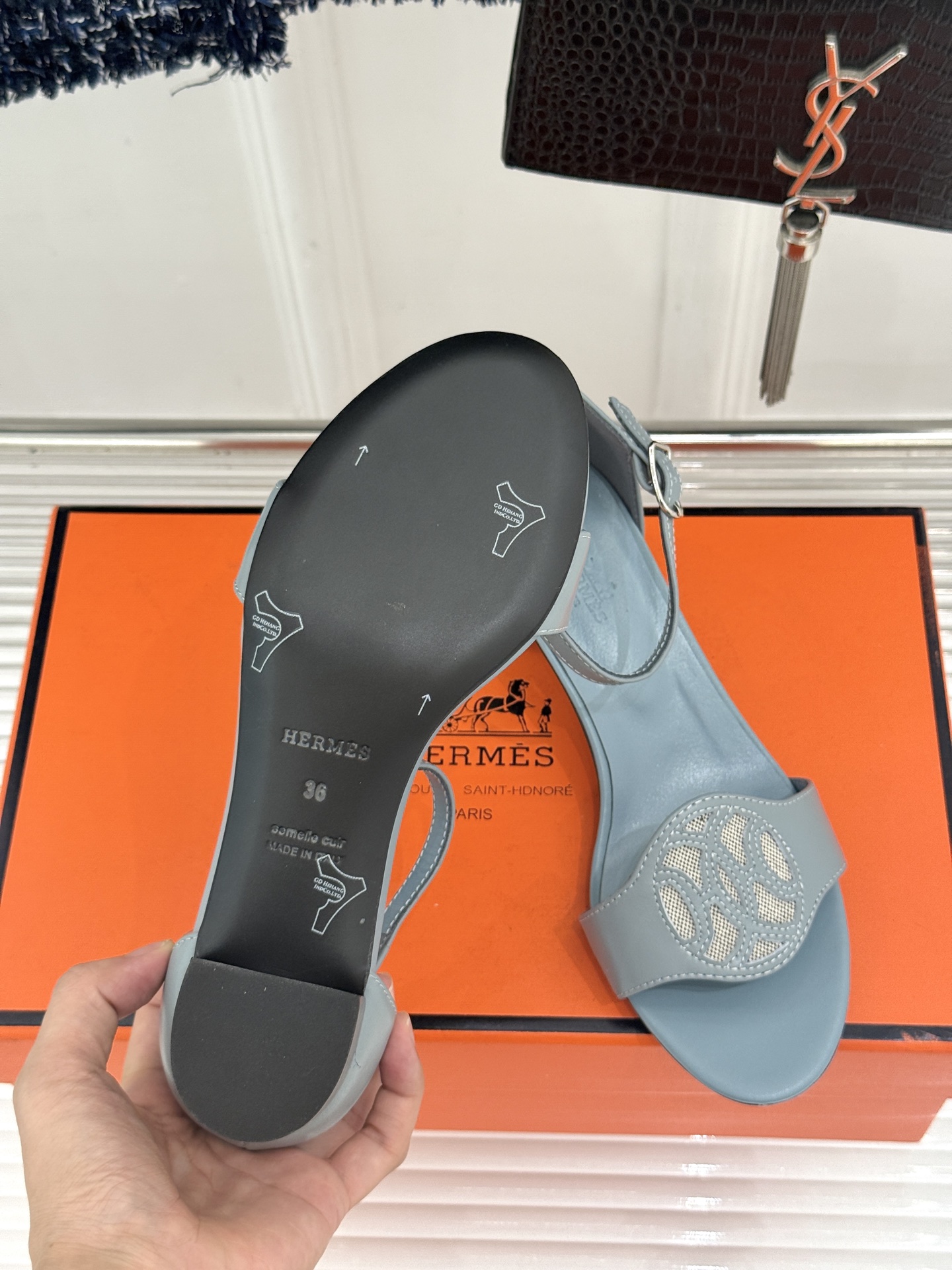 Hermès/爱马仕26WF新品Marquise 50高跟凉鞋H家26WF春夏新作甄选意产小羊皮打造哑光