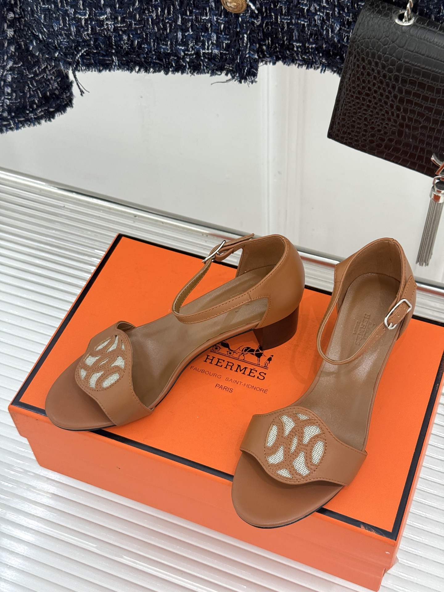 Hermès/爱马仕26WF新品Marquise 50高跟凉鞋H家26WF春夏新作甄选意产小羊皮打造哑光 Hermès/爱马仕26WF新品Marquise 50高跟凉鞋H家26WF春夏新作甄选意产小羊皮打造哑光