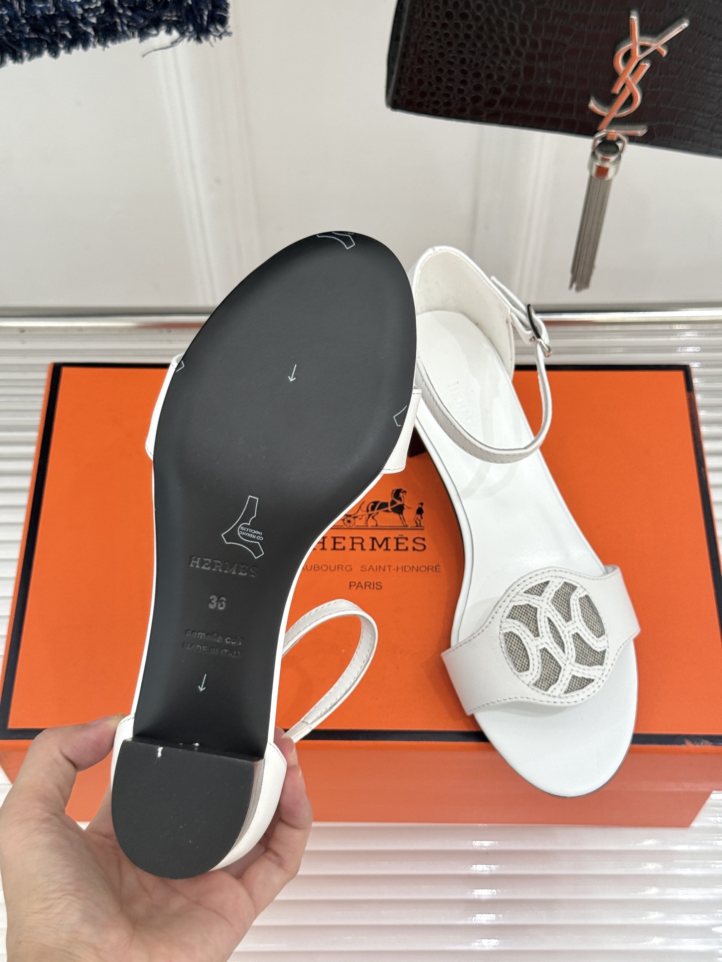 Hermès/爱马仕26WF新品Marquise 50高跟凉鞋H家26WF春夏新作甄选意产小羊皮打造哑光