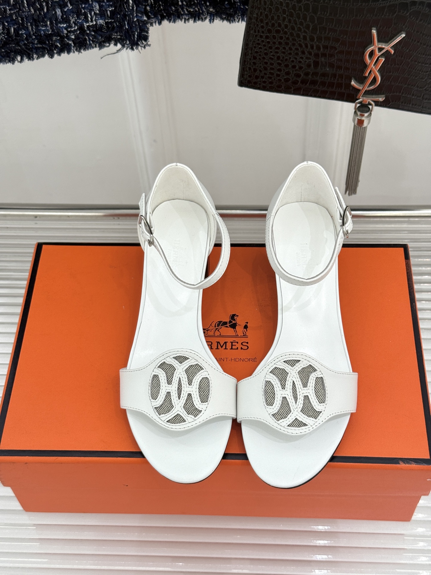 Hermès/爱马仕26WF新品Marquise 50高跟凉鞋H家26WF春夏新作甄选意产小羊皮打造哑光