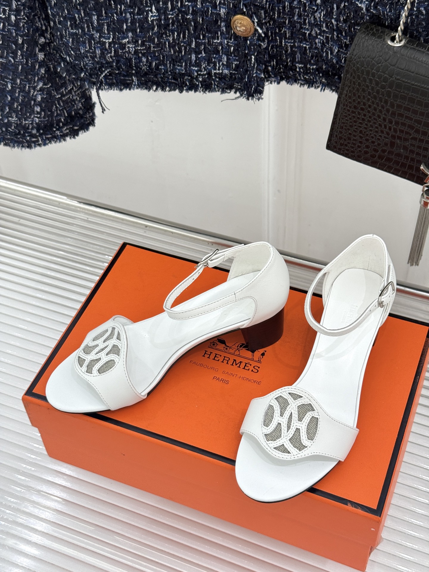 Hermès/爱马仕26WF新品Marquise 50高跟凉鞋H家26WF春夏新作甄选意产小羊皮打造哑光