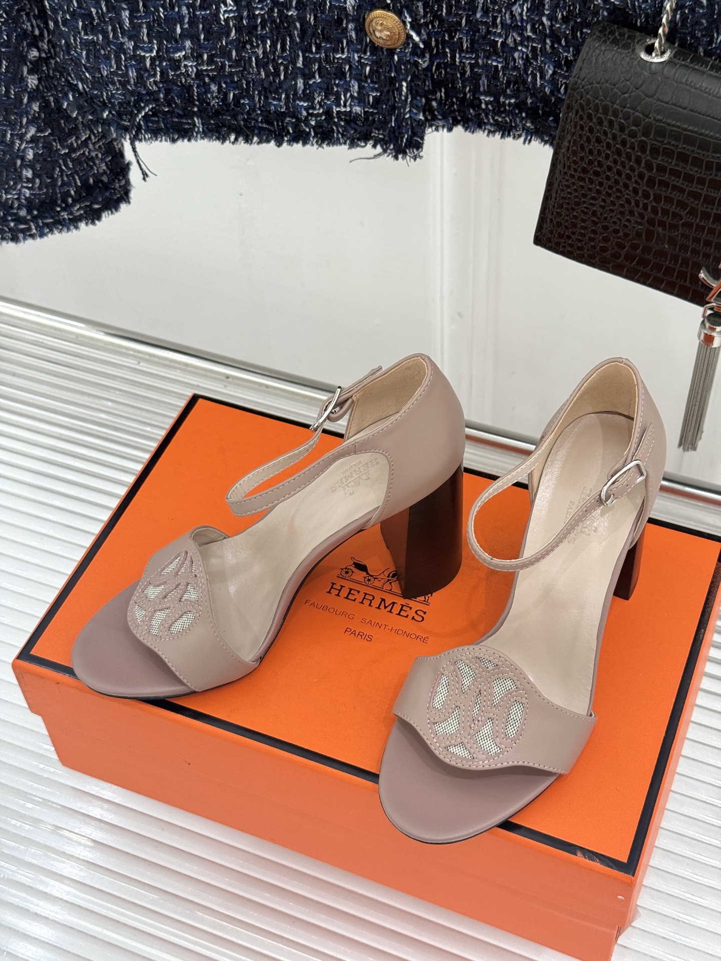 Hermès/爱马仕26WF新品Marquise 50高跟凉鞋H家26WF春夏新作甄选意产小羊皮打造哑光 Hermès/爱马仕26WF新品Marquise 50高跟凉鞋H家26WF春夏新作甄选意产小羊皮打造哑光