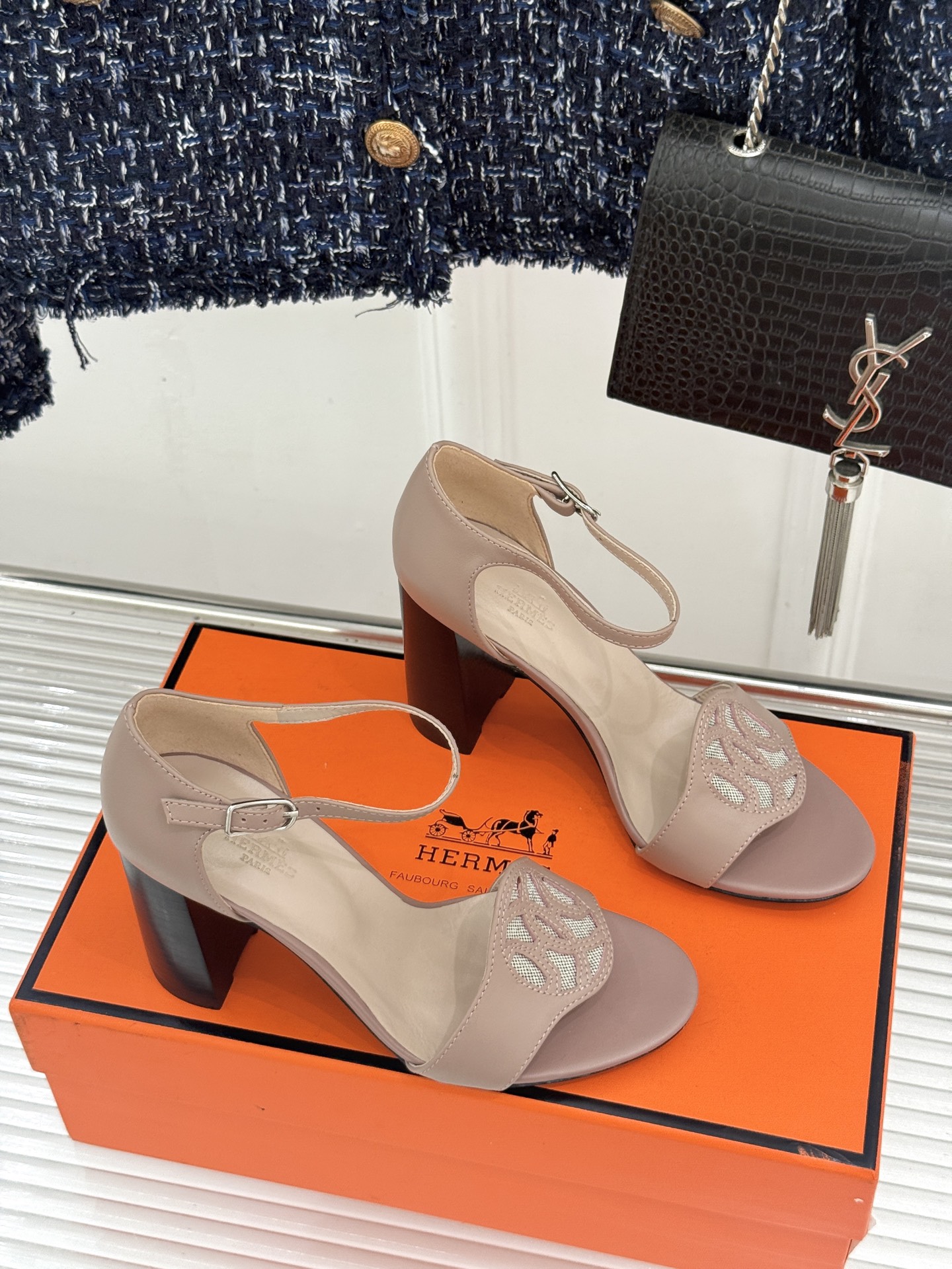 Hermès/爱马仕26WF新品Marquise 50高跟凉鞋H家26WF春夏新作甄选意产小羊皮打造哑光 Hermès/爱马仕26WF新品Marquise 50高跟凉鞋H家26WF春夏新作甄选意产小羊皮打造哑光