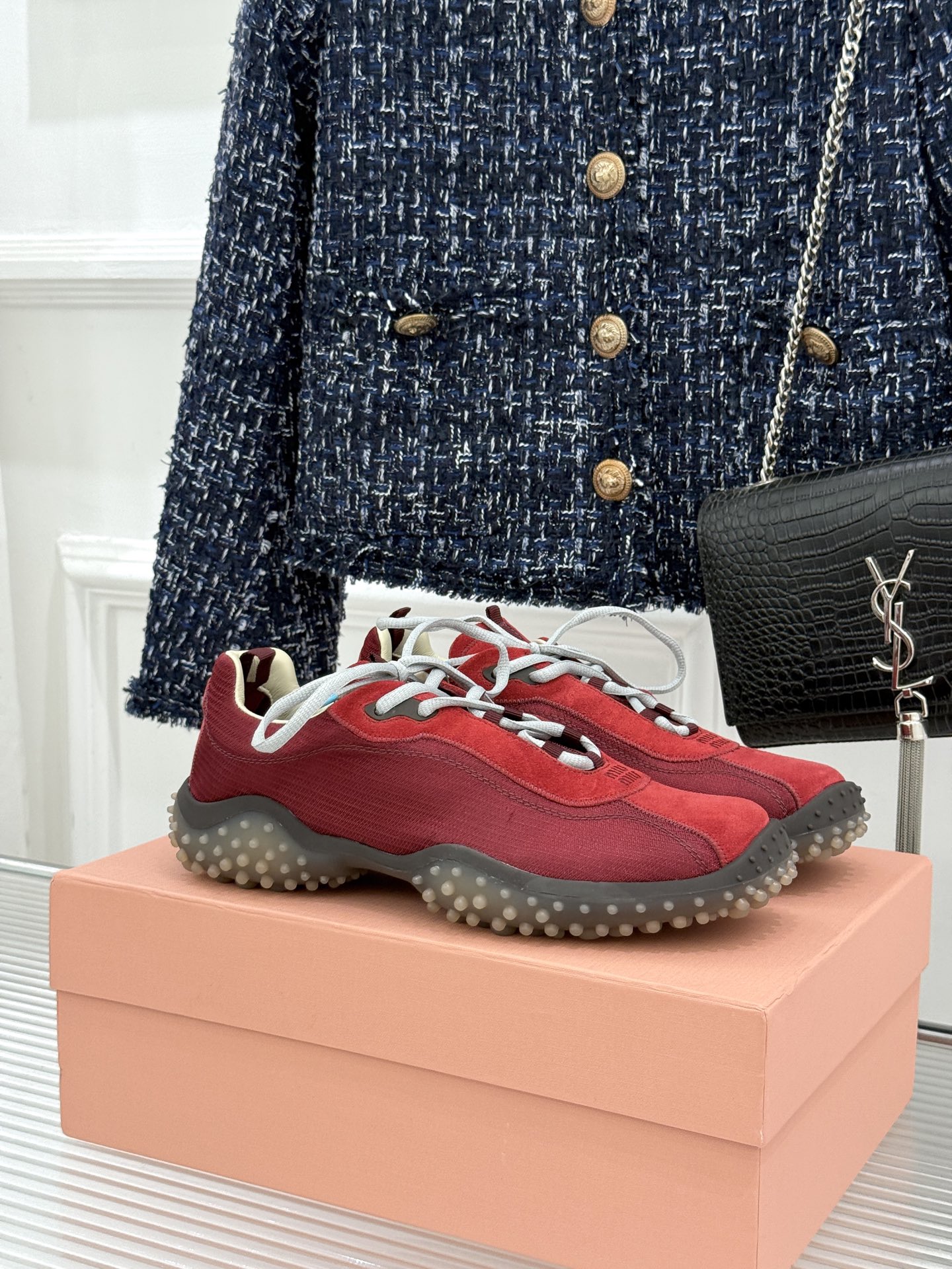 Miu Miu/缪缪26WF新品拼色增高方头休闲德训鞋运动鞋春夏穿搭封神款秀场同款现已正式上线闭眼入手绝