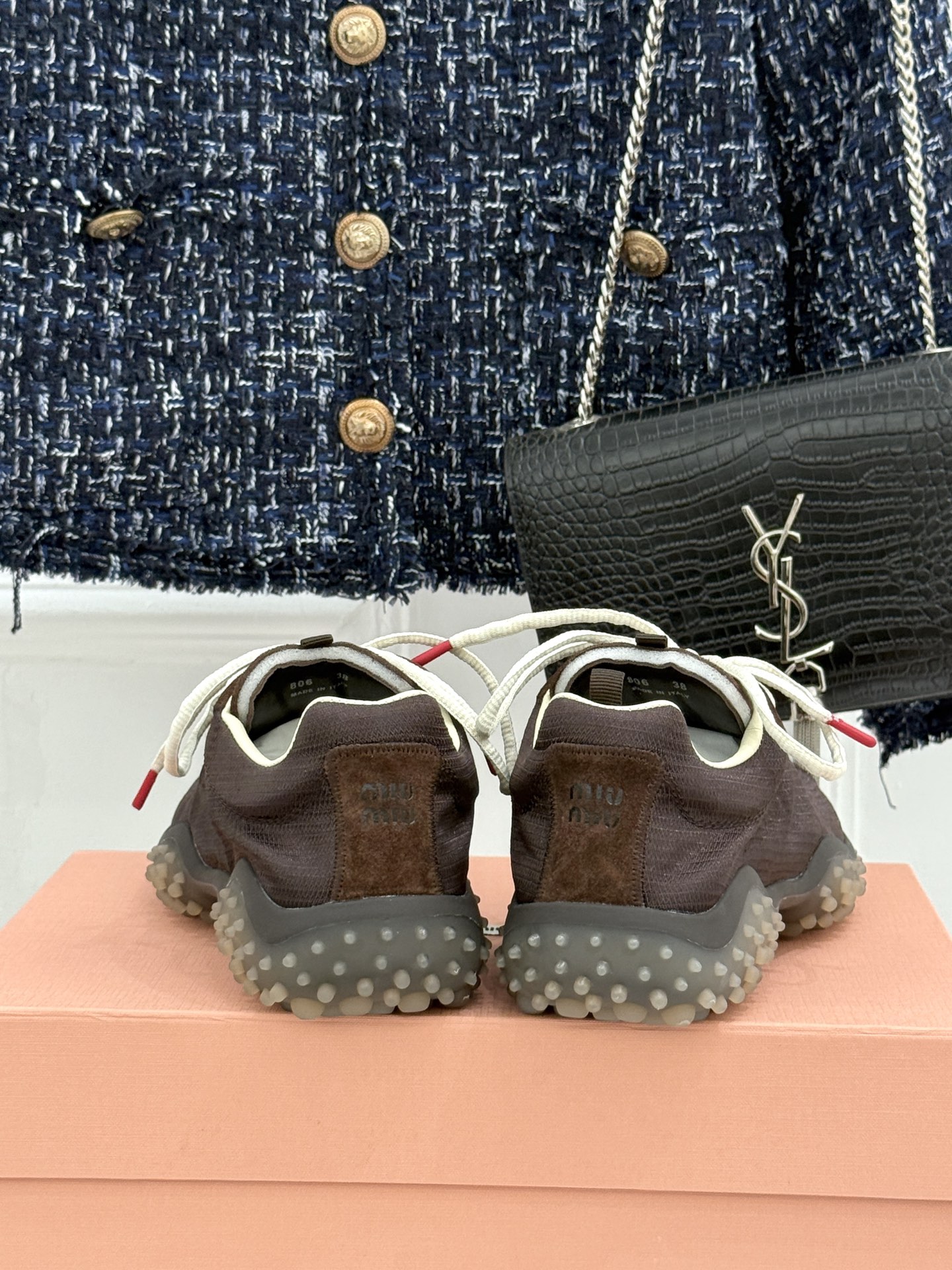 Miu Miu/缪缪26WF新品拼色增高方头休闲德训鞋运动鞋春夏穿搭封神款秀场同款现已正式上线闭眼入手绝