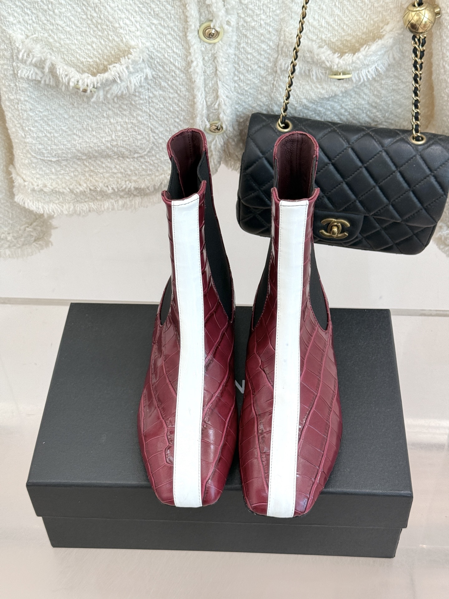 CHANE*|小香26A秋冬新品 鳄鱼纹拼接方头切尔西短靴 秋冬鞋柜C位担当 小众不撞款回头率高 时髦精闭眼入不亏 复古 CHANE*|小香26A秋冬新品 鳄鱼纹拼接方头切尔西短靴 秋冬鞋柜C位担当 小众不撞款回头率高 时髦精闭眼入不亏 复古