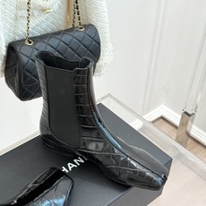 CHANE*|小香26A秋冬新品 鳄鱼纹拼接方头切尔西短靴 秋冬鞋柜C位担当 小众不撞款回头率高 时髦精闭眼入不亏 复古 CHANE*|小香26A秋冬新品 鳄鱼纹拼接方头切尔西短靴 秋冬鞋柜C位担当 小众不撞款回头率高 时髦精闭眼入不亏 复古