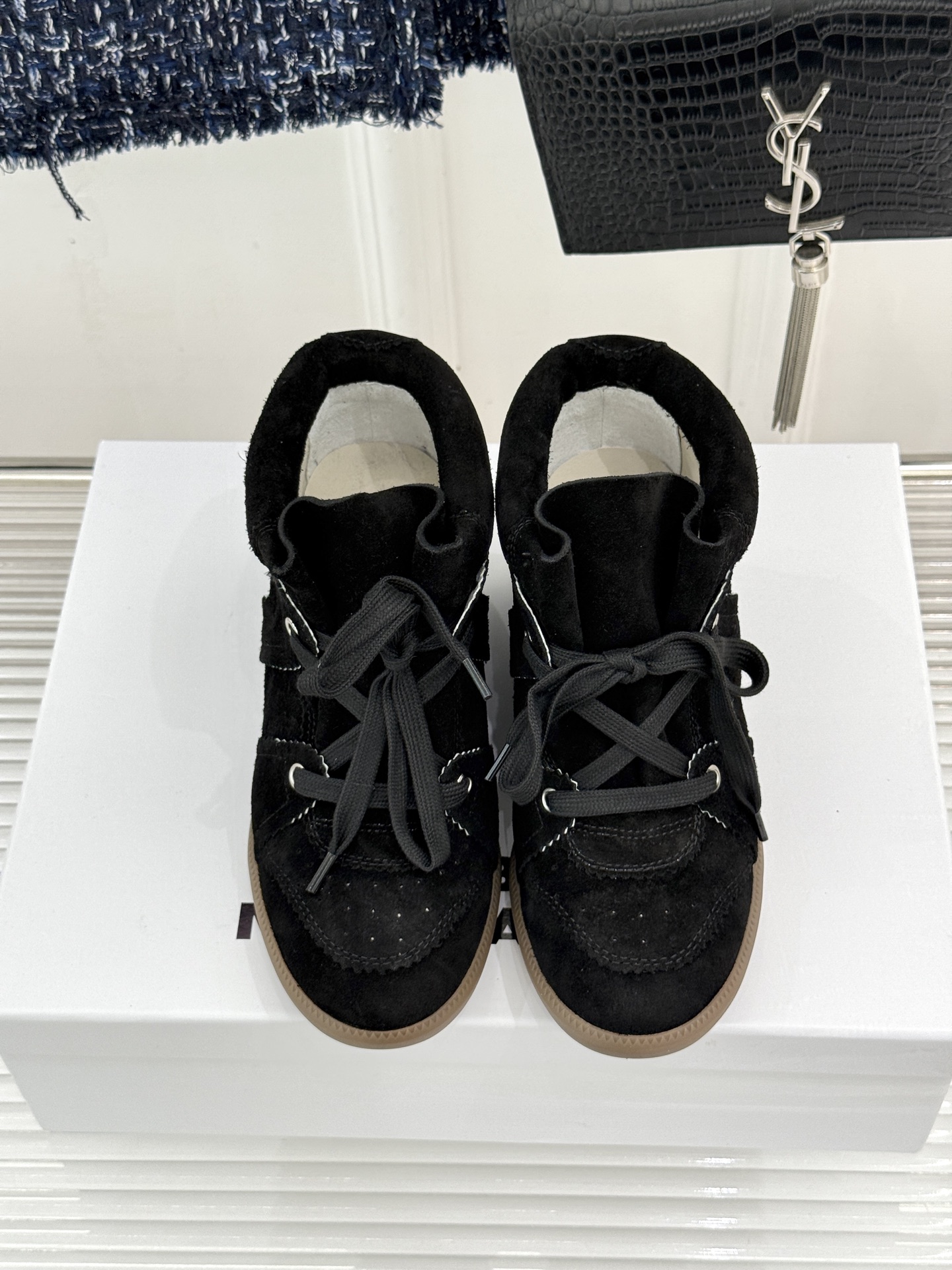 ISABEL MARANT/伊莎贝尔26WF新品 复古内增高高帮运动休闲马丁靴短靴 秋冬鞋柜宝藏短靴 上脚解锁三七分比例