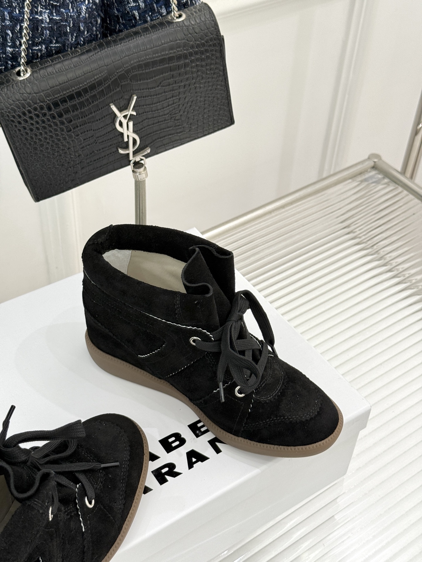 ISABEL MARANT/伊莎贝尔26WF新品 复古内增高高帮运动休闲马丁靴短靴 秋冬鞋柜宝藏短靴 上脚解锁三七分比例