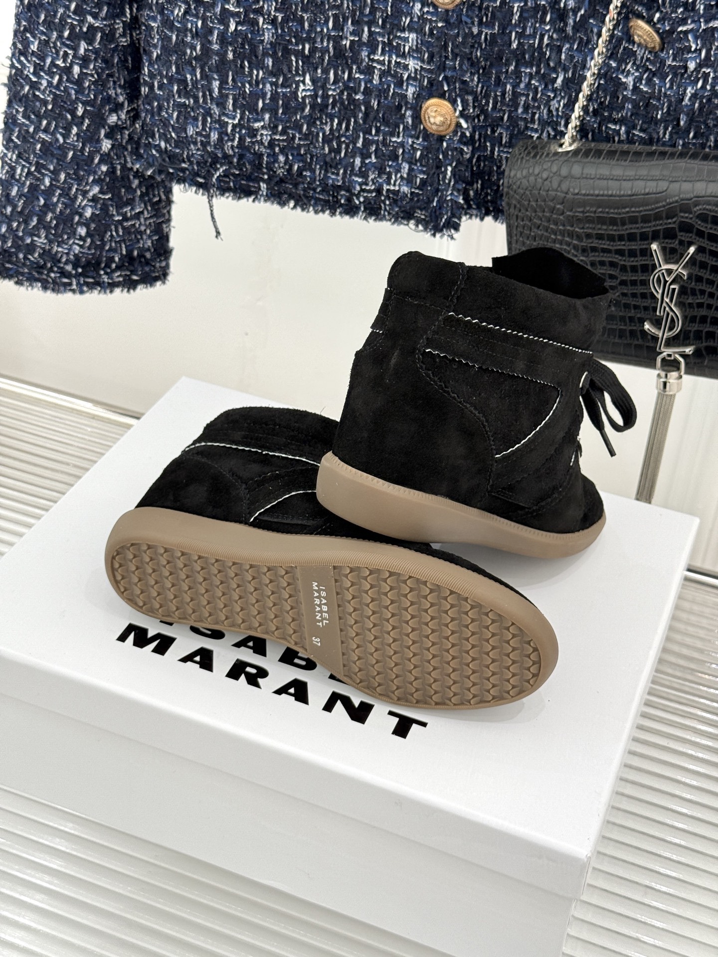 ISABEL MARANT/伊莎贝尔26WF新品 复古内增高高帮运动休闲马丁靴短靴 秋冬鞋柜宝藏短靴 上脚解锁三七分比例