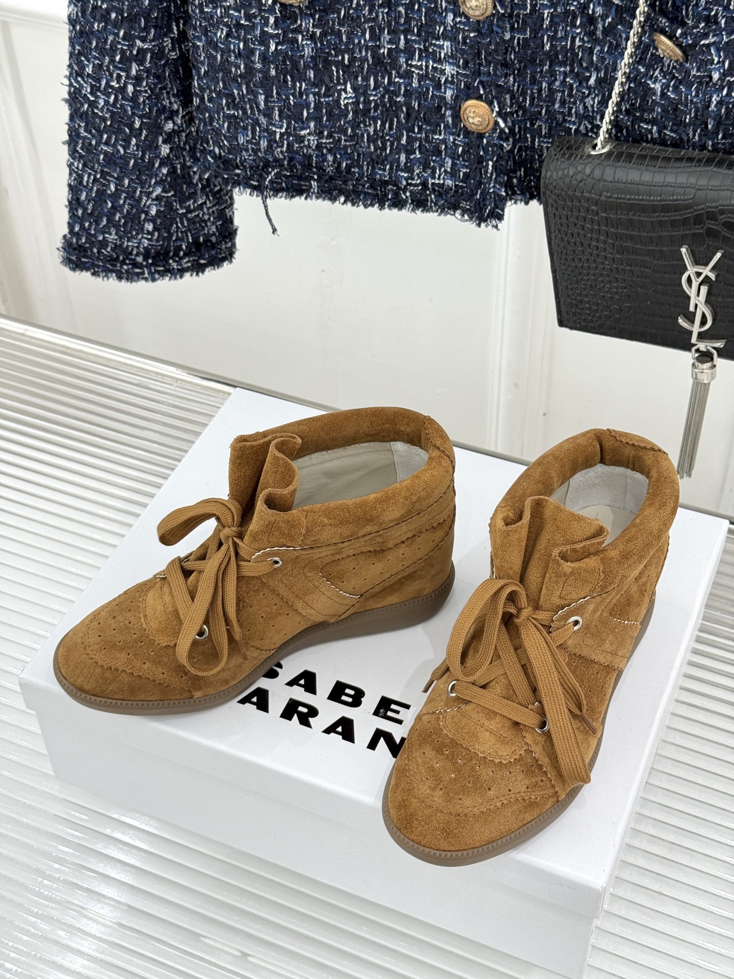 ISABEL MARANT/伊莎贝尔26WF新品 复古内增高高帮运动休闲马丁靴短靴 秋冬鞋柜宝藏短靴 上脚解锁三七分比例