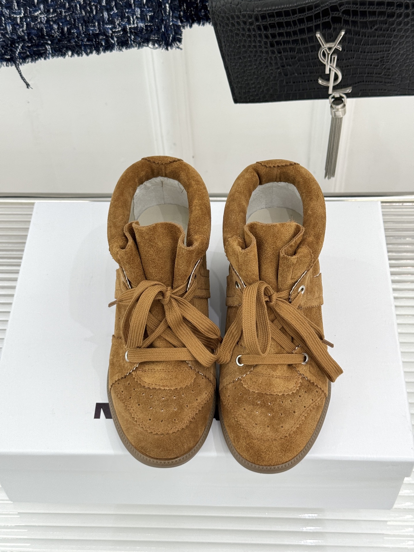 ISABEL MARANT/伊莎贝尔26WF新品 复古内增高高帮运动休闲马丁靴短靴 秋冬鞋柜宝藏短靴 上脚解锁三七分比例