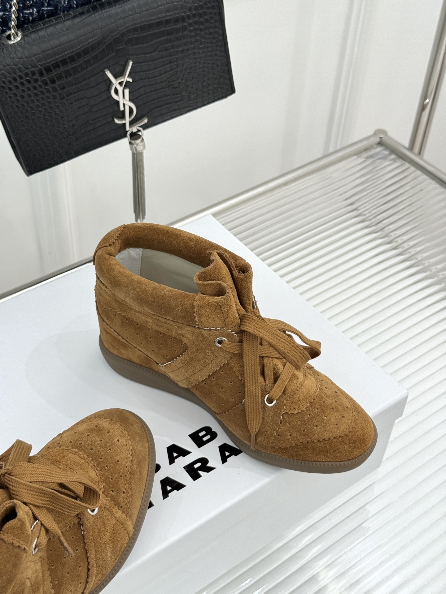 ISABEL MARANT/伊莎贝尔26WF新品 复古内增高高帮运动休闲马丁靴短靴 秋冬鞋柜宝藏短靴 上脚解锁三七分比例