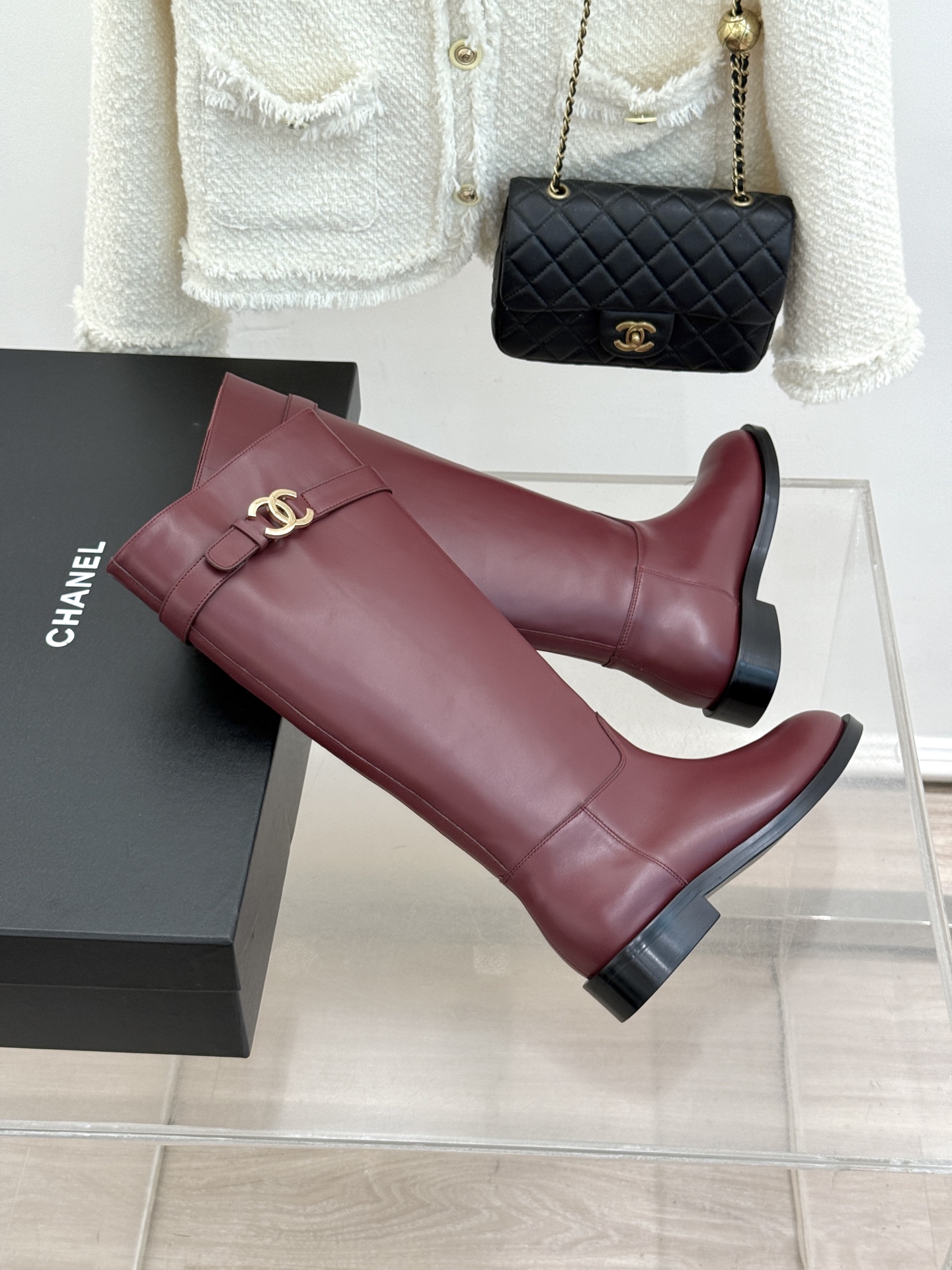 CHANE*｜小香26B新品双C 金属皮带扣骑士靴短靴 双C金属皮带扣点睛 牛皮靴身细腻有光泽 上脚秒变直腿精 酷飒糅合