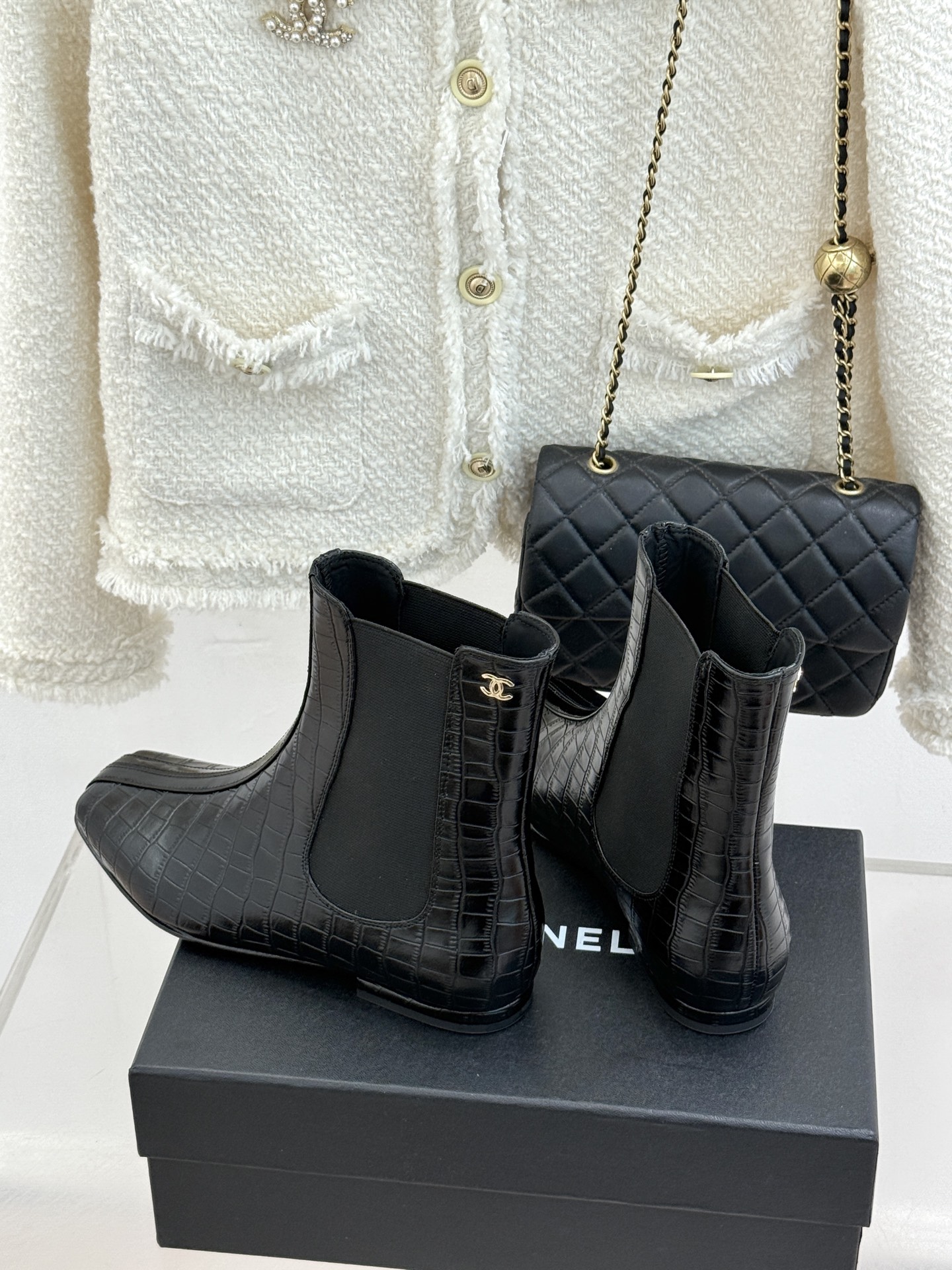CHANE*|小香26A秋冬新品 鳄鱼纹拼接方头切尔西短靴 秋冬鞋柜C位担当 小众不撞款回头率高 时髦精闭眼入不亏 复古 CHANE*|小香26A秋冬新品 鳄鱼纹拼接方头切尔西短靴 秋冬鞋柜C位担当 小众不撞款回头率高 时髦精闭眼入不亏 复古
