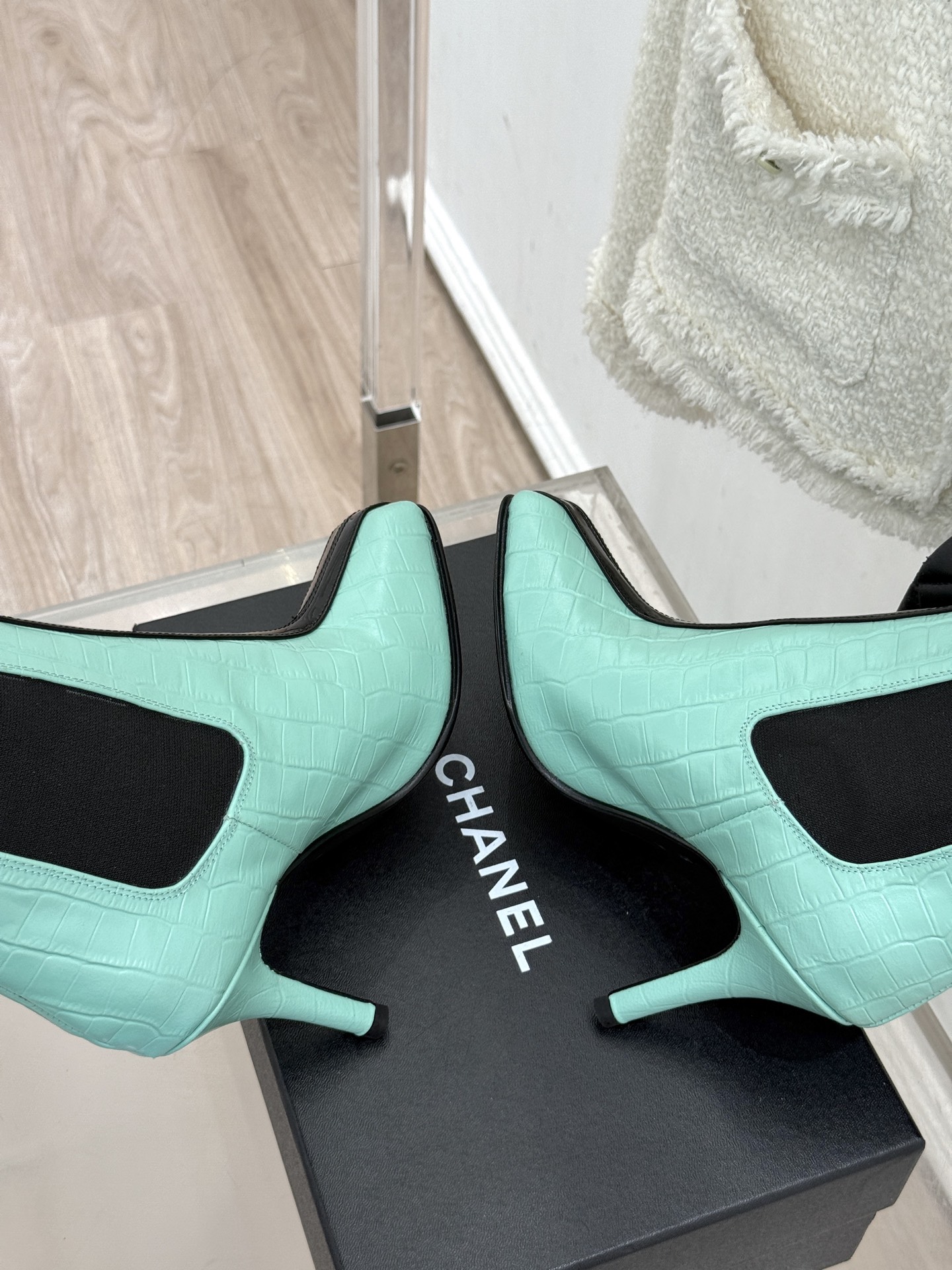 CHANE*｜小香26A秋冬新品 鳄鱼纹拼接方头切尔西短靴 秋冬鞋柜C位担当 小众不撞款回头率高 时髦精闭眼入不亏 复古