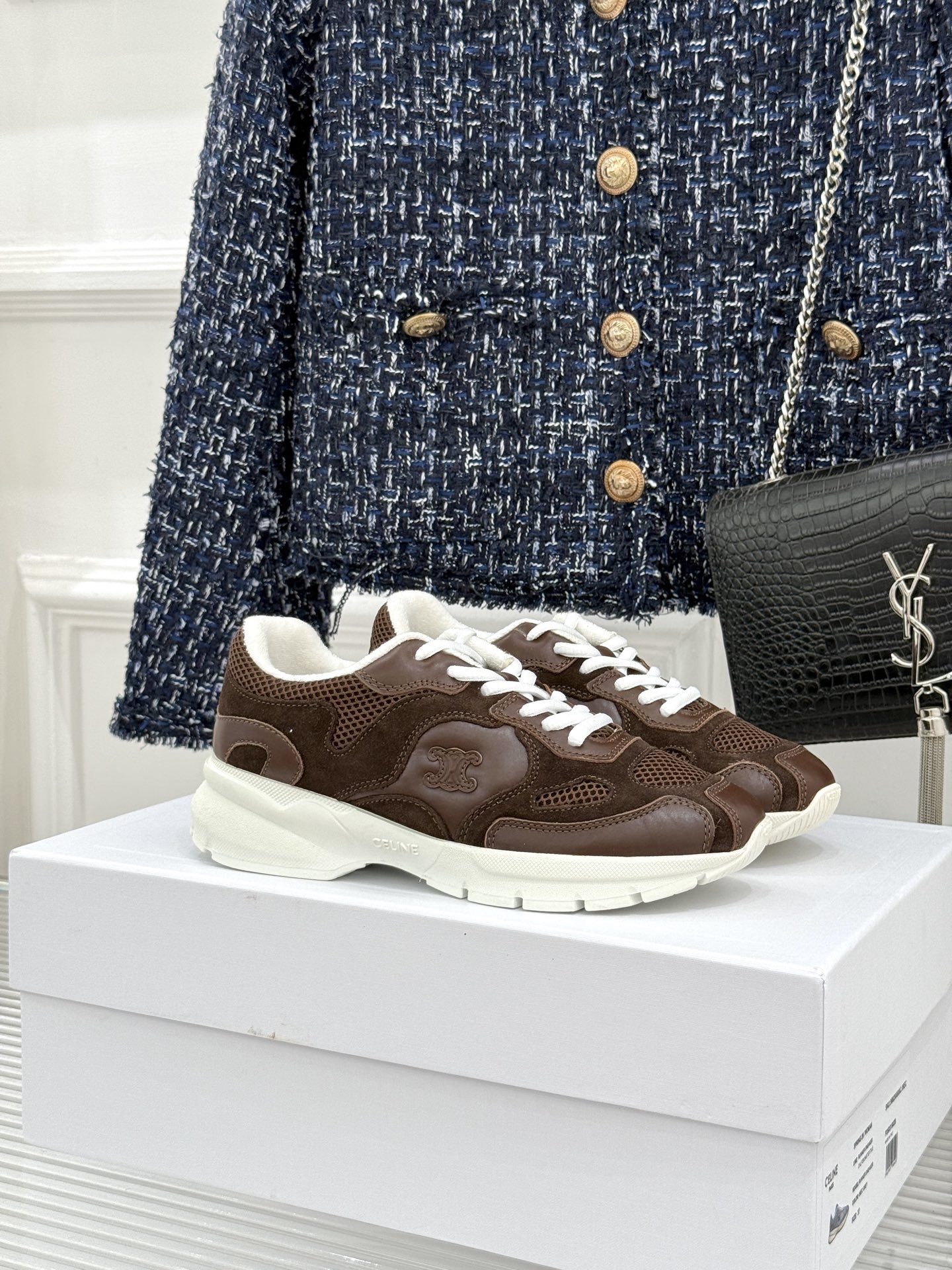 Celine/赛琳26WF新品 凯旋门厚底老爹鞋运动鞋 凯旋门徽标低调吸睛 厚底悄悄拉长腿型 复古摩登氛围感拉满   牛