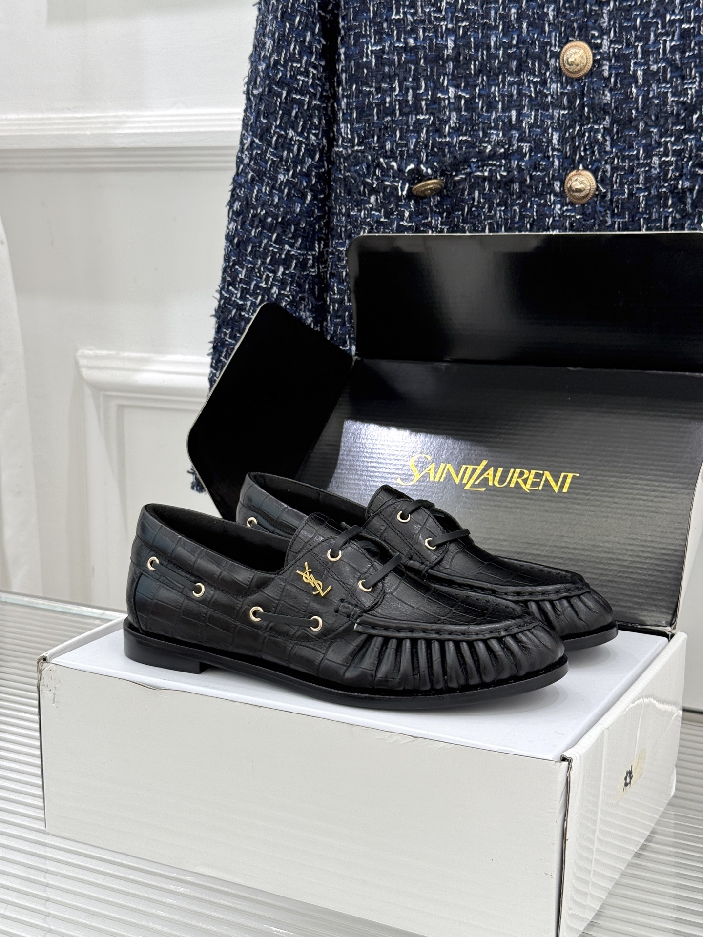 男码+40(配原版飞机盒) Saint Lauren*YSL圣罗兰26WF新品 YSL小logo乐福鞋 标志性的小log 男码+40(配原版飞机盒) Saint Lauren*YSL圣罗兰26WF新品 YSL小logo乐福鞋 标志性的小log