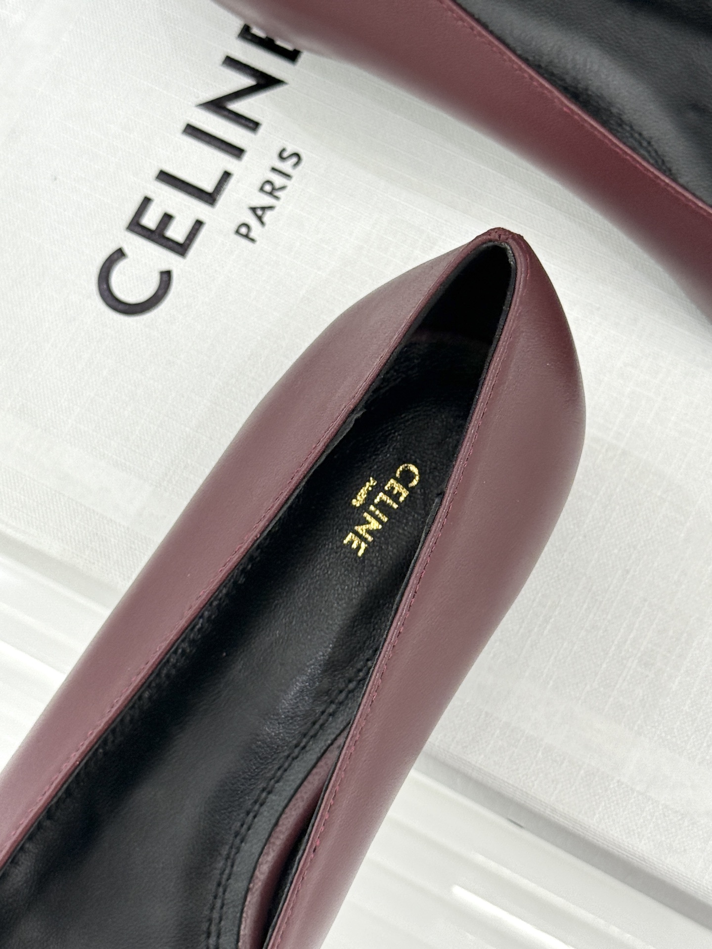 Celine /塞琳26WF早秋新品 极简尖头猫跟单鞋 极简尖头猫跟鞋型 金属凯旋门扣点缀细节 上脚秒显脚型纤瘦 法式清