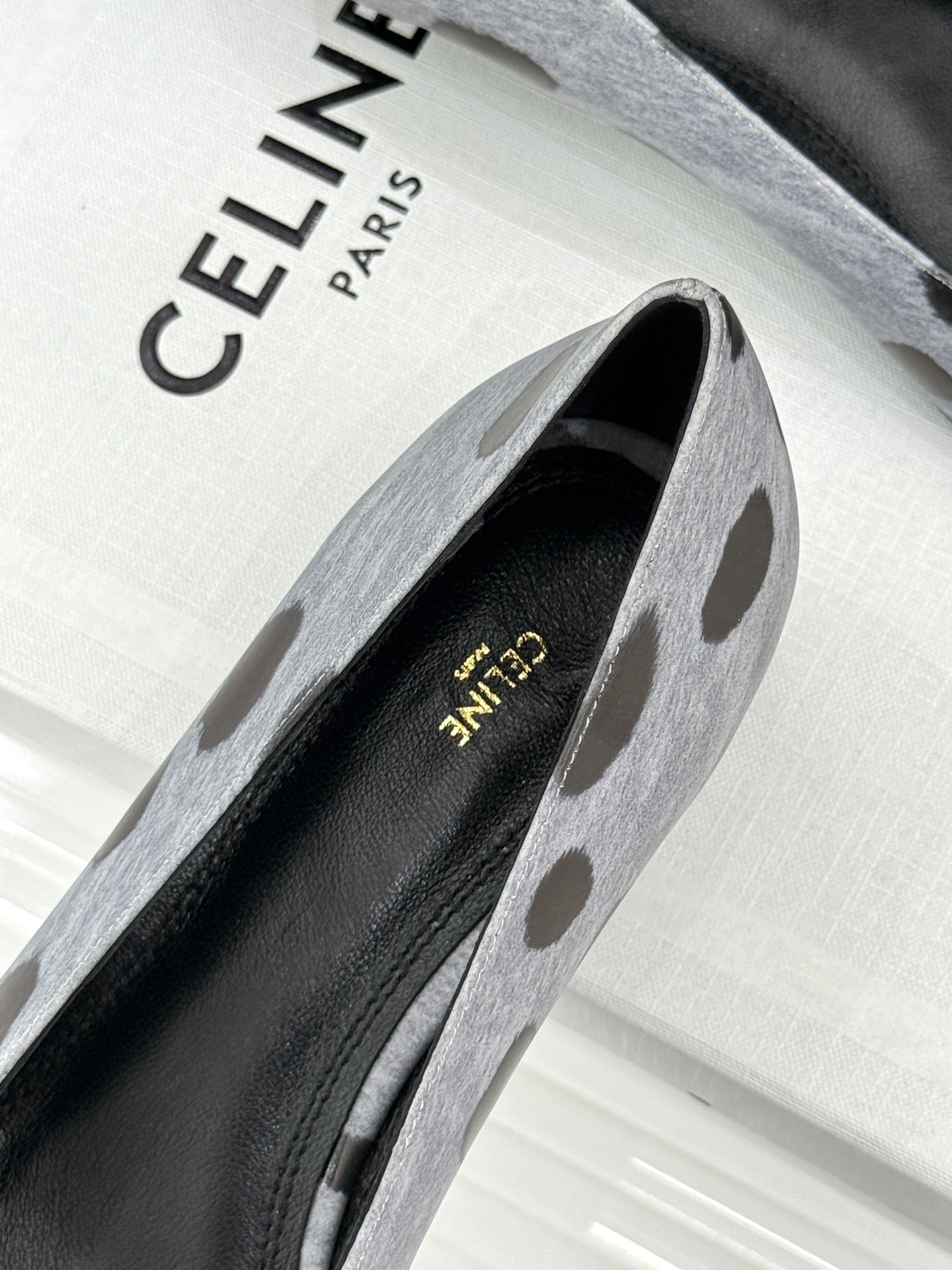 Celine /塞琳26WF早秋新品 极简尖头猫跟单鞋 极简尖头猫跟鞋型 金属凯旋门扣点缀细节 上脚秒显脚型纤瘦 法式清