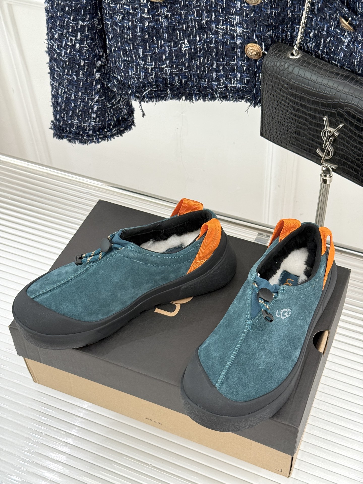 （男码＋10） UGG 26WF秋冬新品时尚彩壳 一脚蹬2.0塔斯曼羊毛休闲鞋 彩壳2.0质感升级 塔斯曼羊毛亲肤暖 一