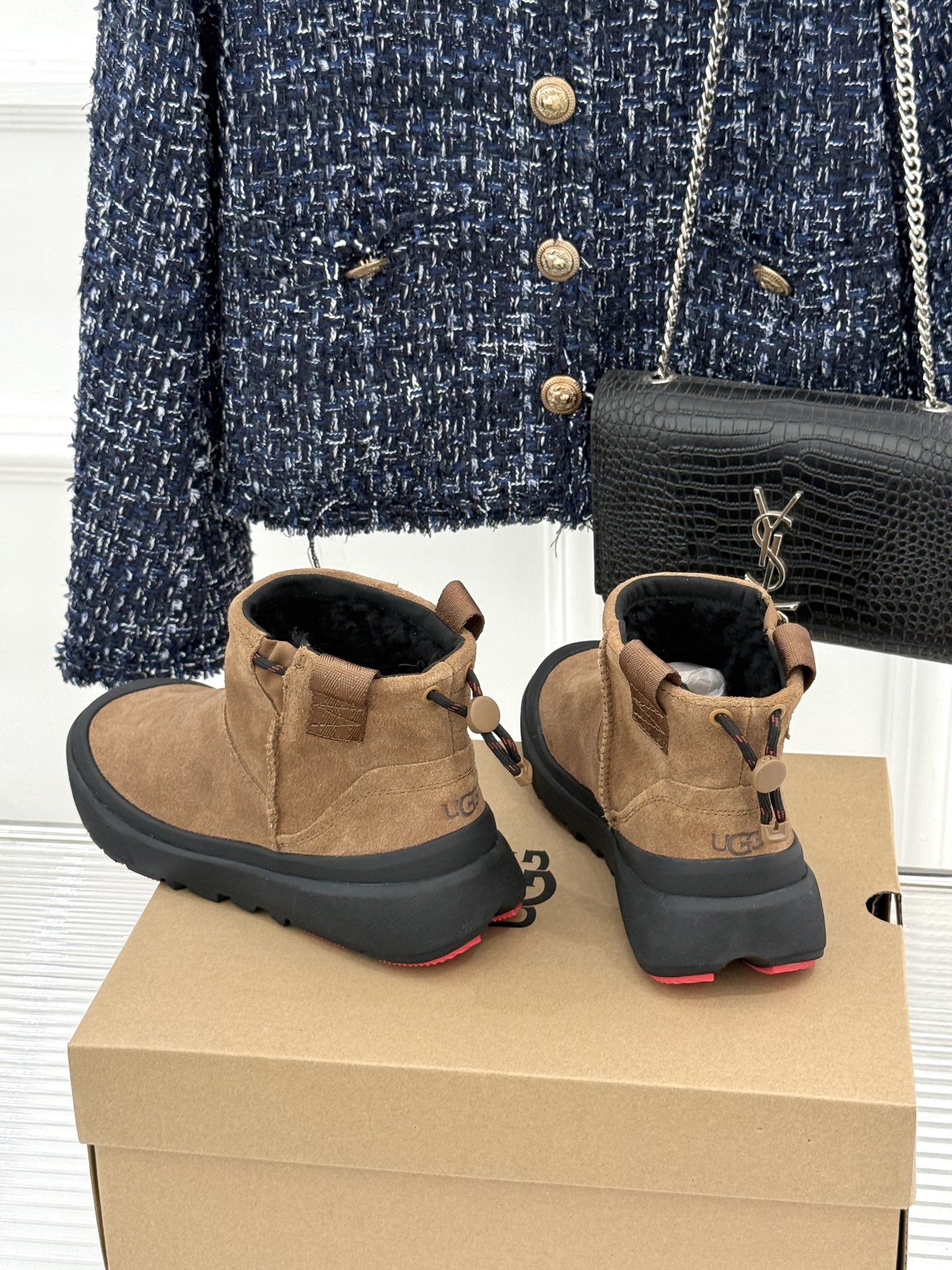 男码＋10 UGG 26WF秋冬新品一脚蹬 情侣款迷你潮流雪地靴 一脚蹬穿脱超省心 情侣同款上脚太合拍 迷你靴型显腿长 