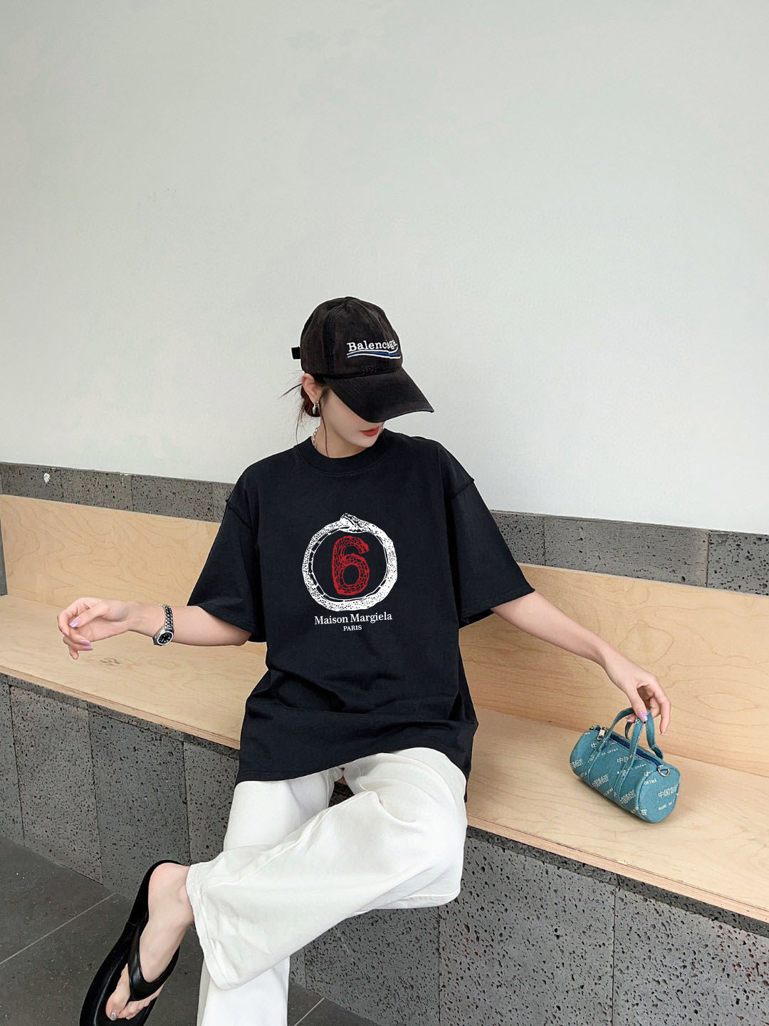 마르지엘라 프린트 로고 코튼 반팔 티셔츠 88747 이미지 7