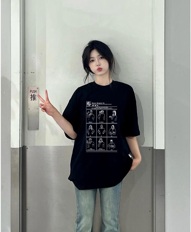 마르지엘라 프린트 로고 여성 반팔 티셔츠 88742 이미지 8