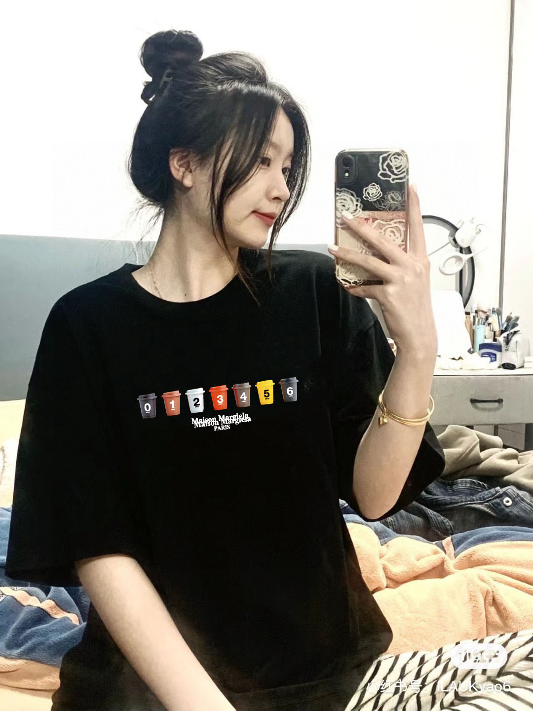 마르지엘라 프린트 로고 면 크루넥 반팔 티셔츠 88740 이미지 9