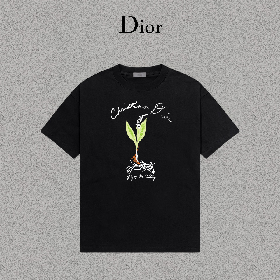 @80 Camiseta de manga corta Dior/Dior Printed Logo, versátil y moderna, para hombre y mujer, etiqueta colgante, etiquet…