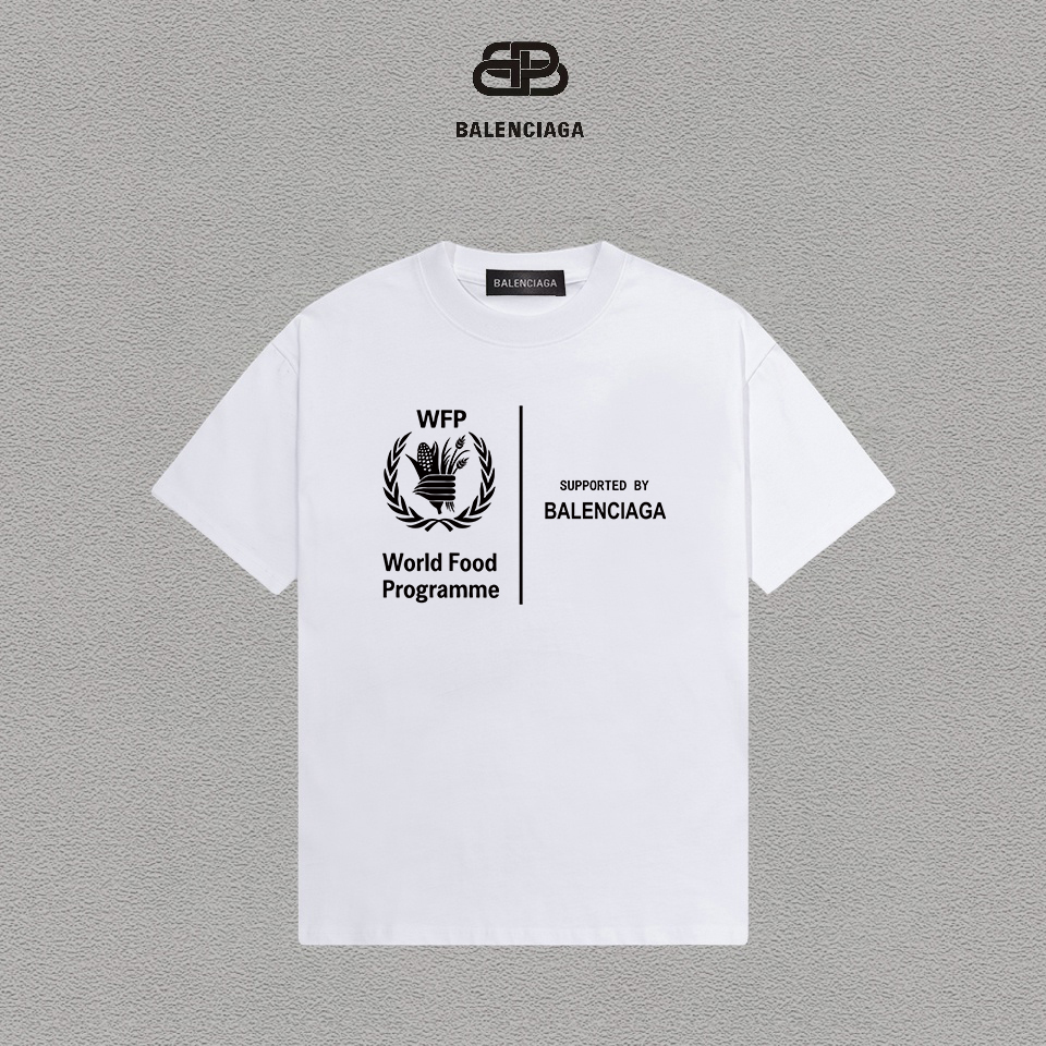 P70 Balenciaga/Balenciaga Printed Logo Camiseta versátil de manga corta de moda para hombres y mujeres, etiqueta colgan…