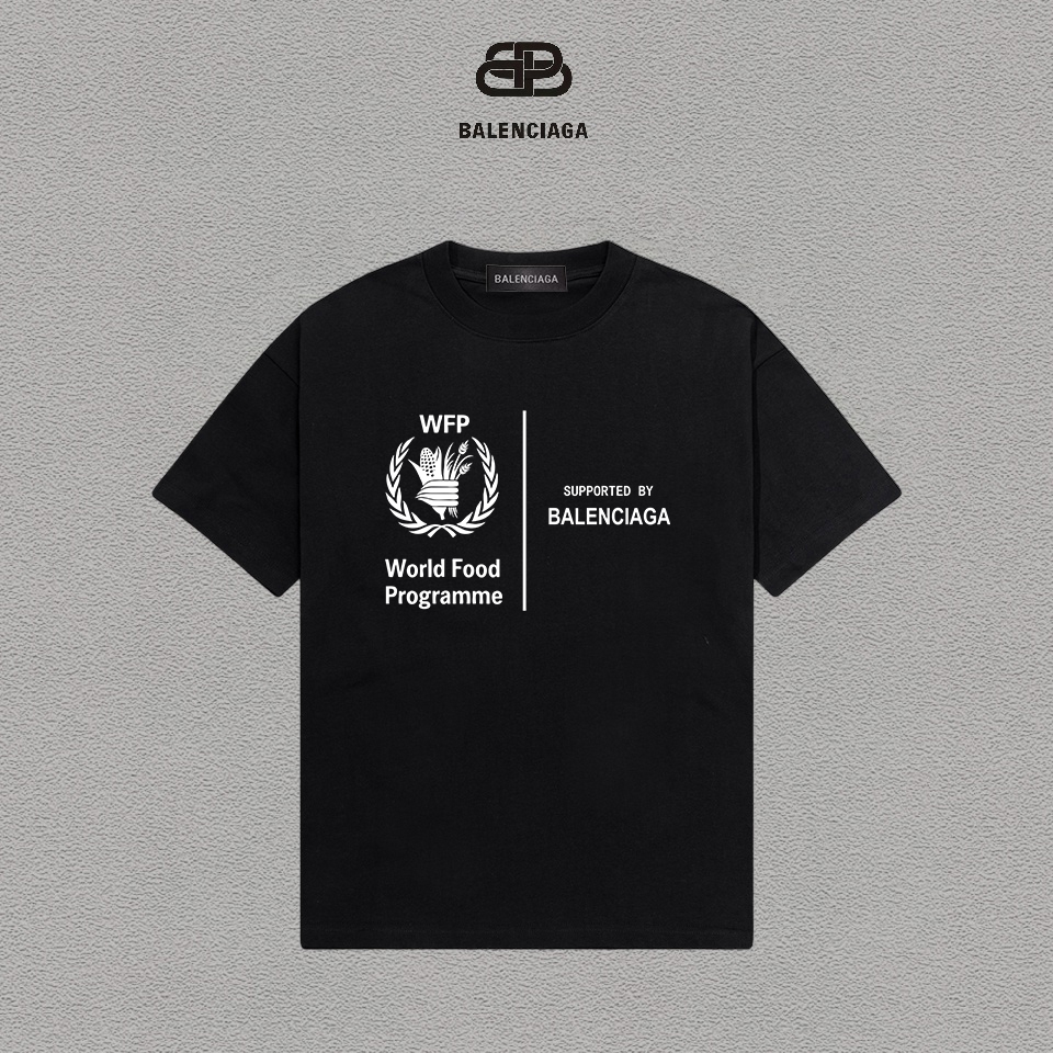 P70 Balenciaga/Balenciaga Printed Logo Camiseta versátil de manga corta de moda para hombres y mujeres, etiqueta colgan…