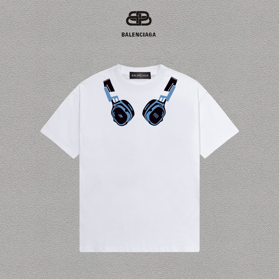 P70 Balenciaga/Balenciaga Printed Logo Camiseta versátil de manga corta de moda para hombres y mujeres, etiqueta colgan…