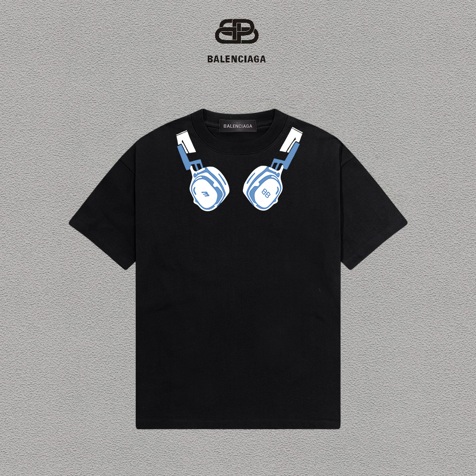 P70 Balenciaga/Balenciaga Printed Logo Camiseta versátil de manga corta de moda para hombres y mujeres, etiqueta colgan…